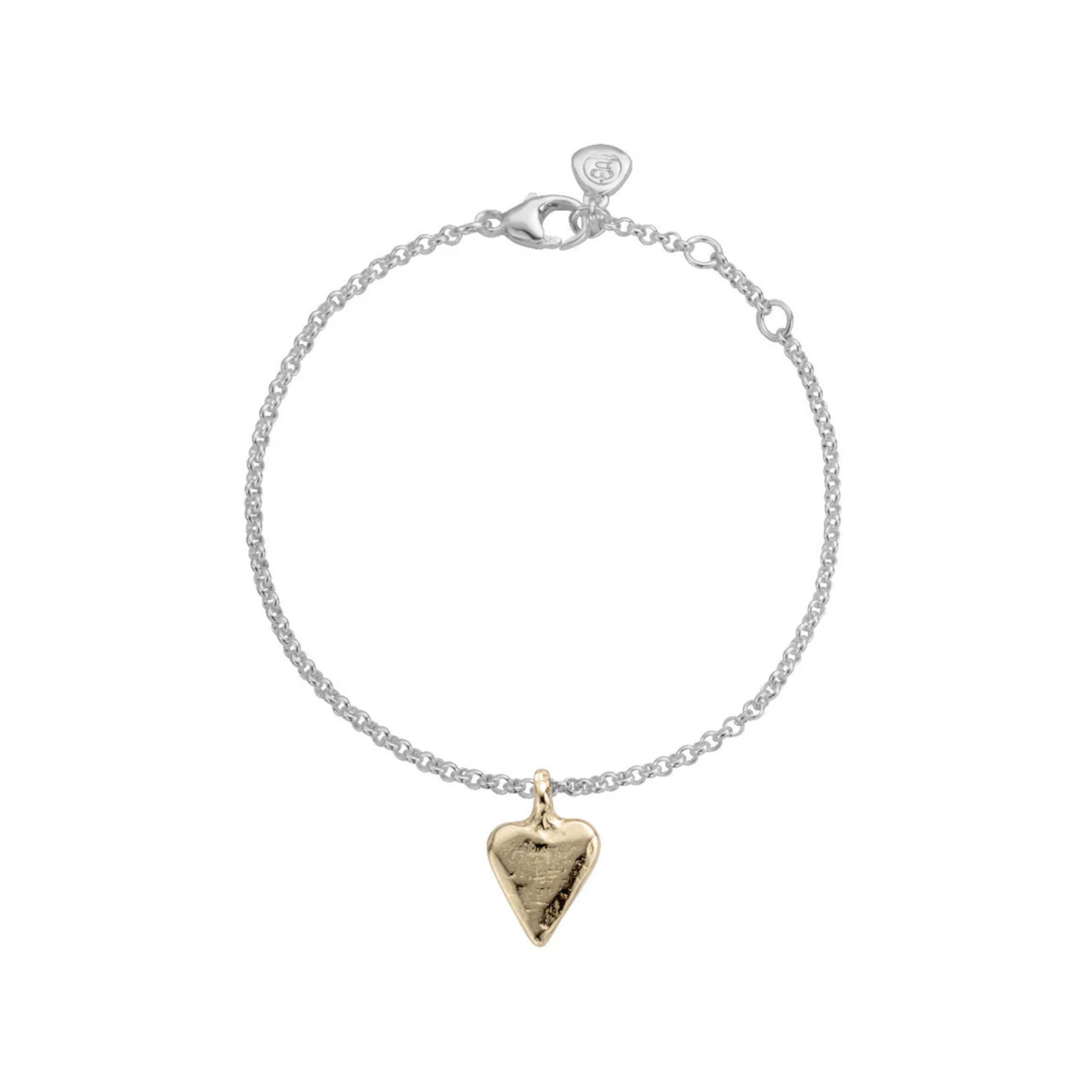 Silver & Gold Mini Heart Chain Bracelet