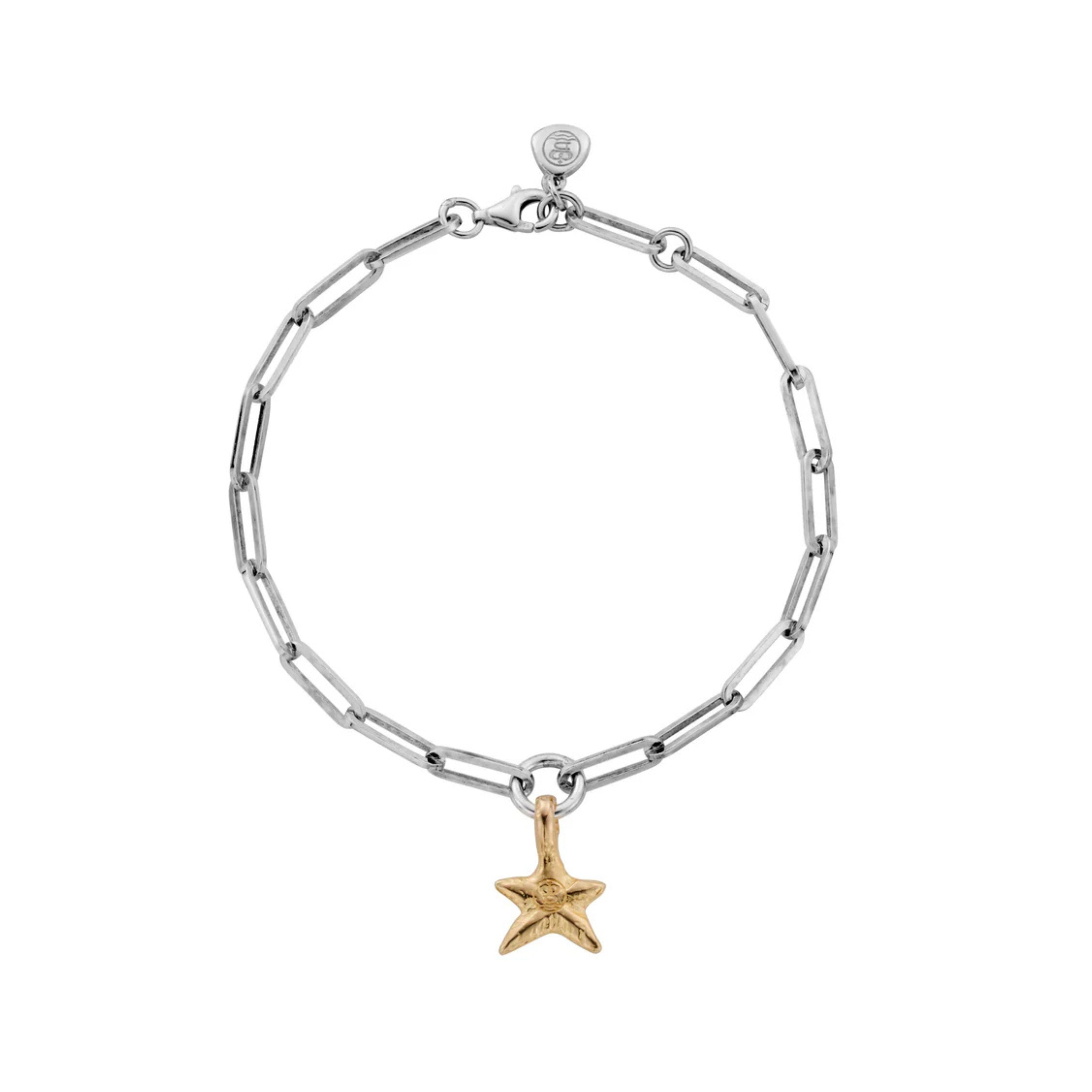 Silver & Gold Mini Star Trace Chain Bracelet