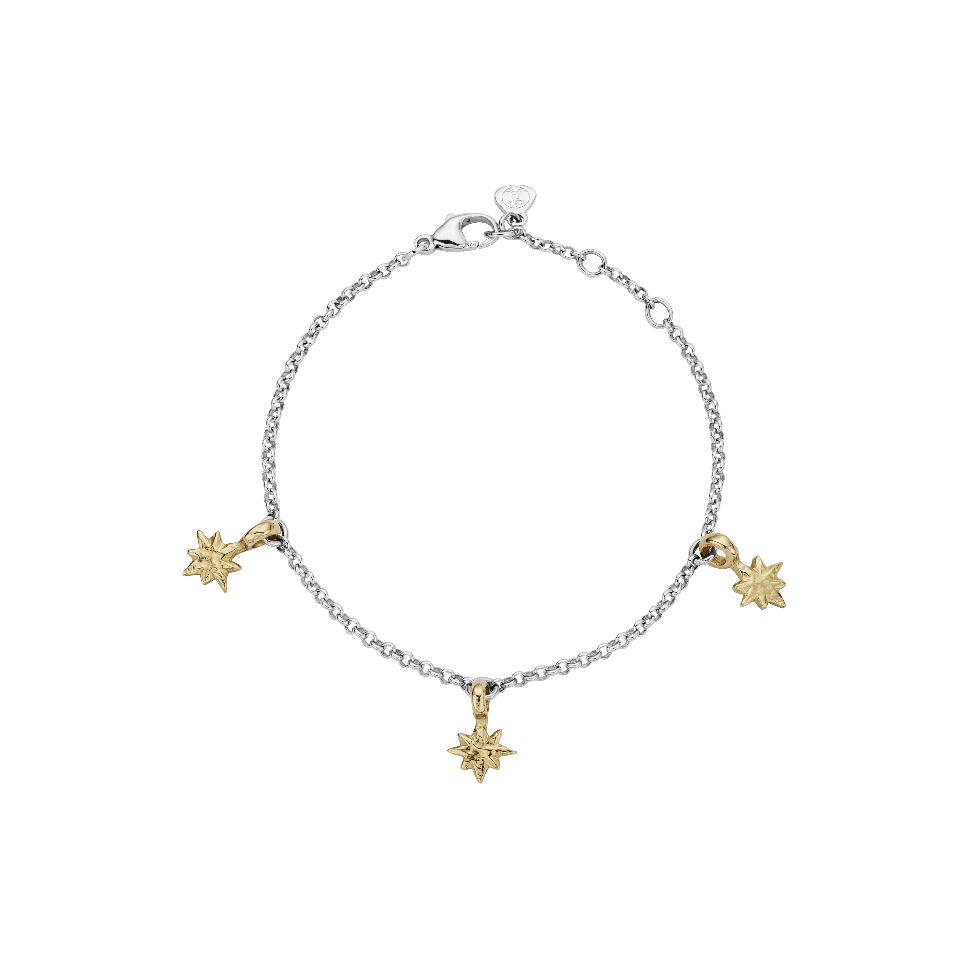Silver & Gold Trio Baby North Star Chain Bracelet