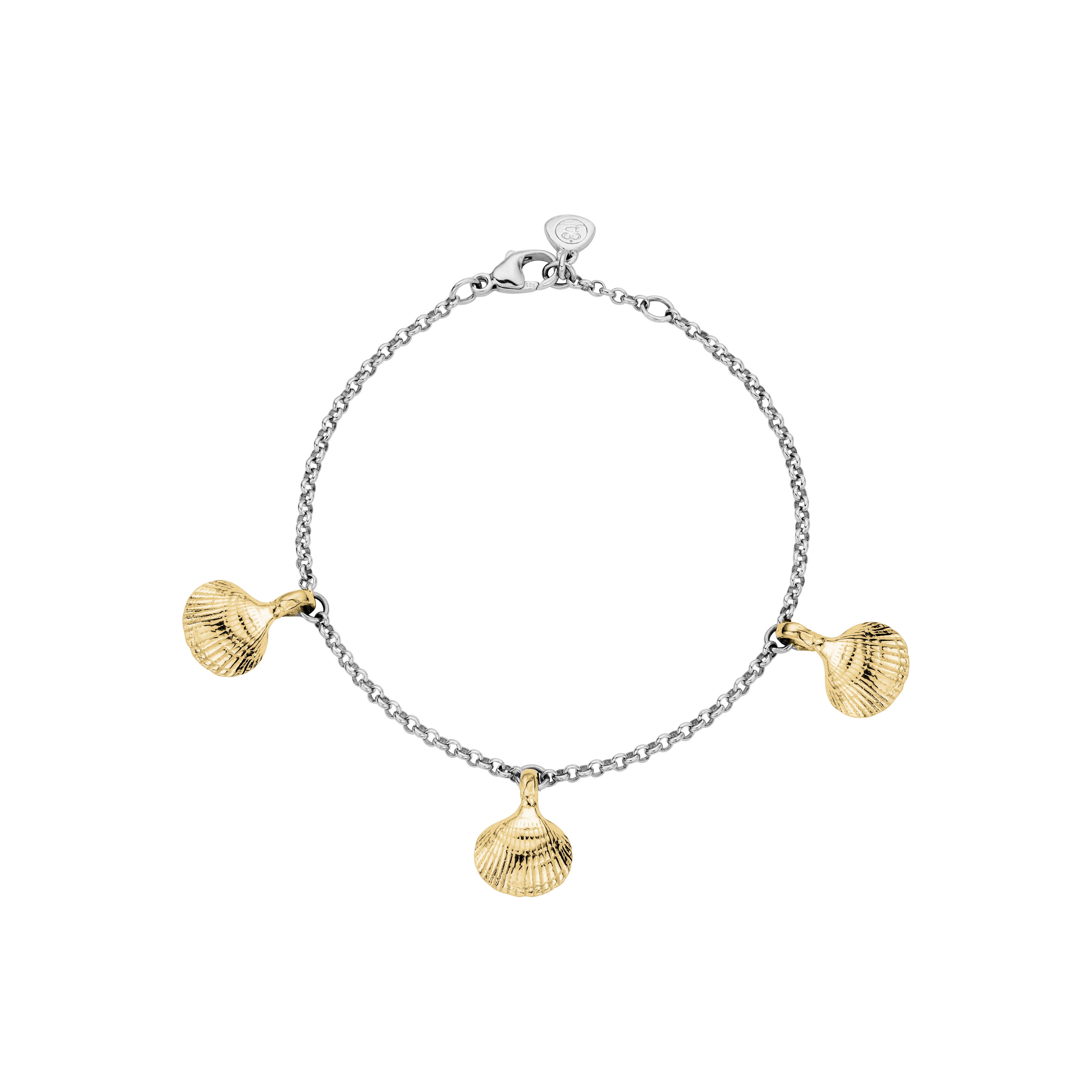 Silver & Gold Trio Mini Shell Anklet