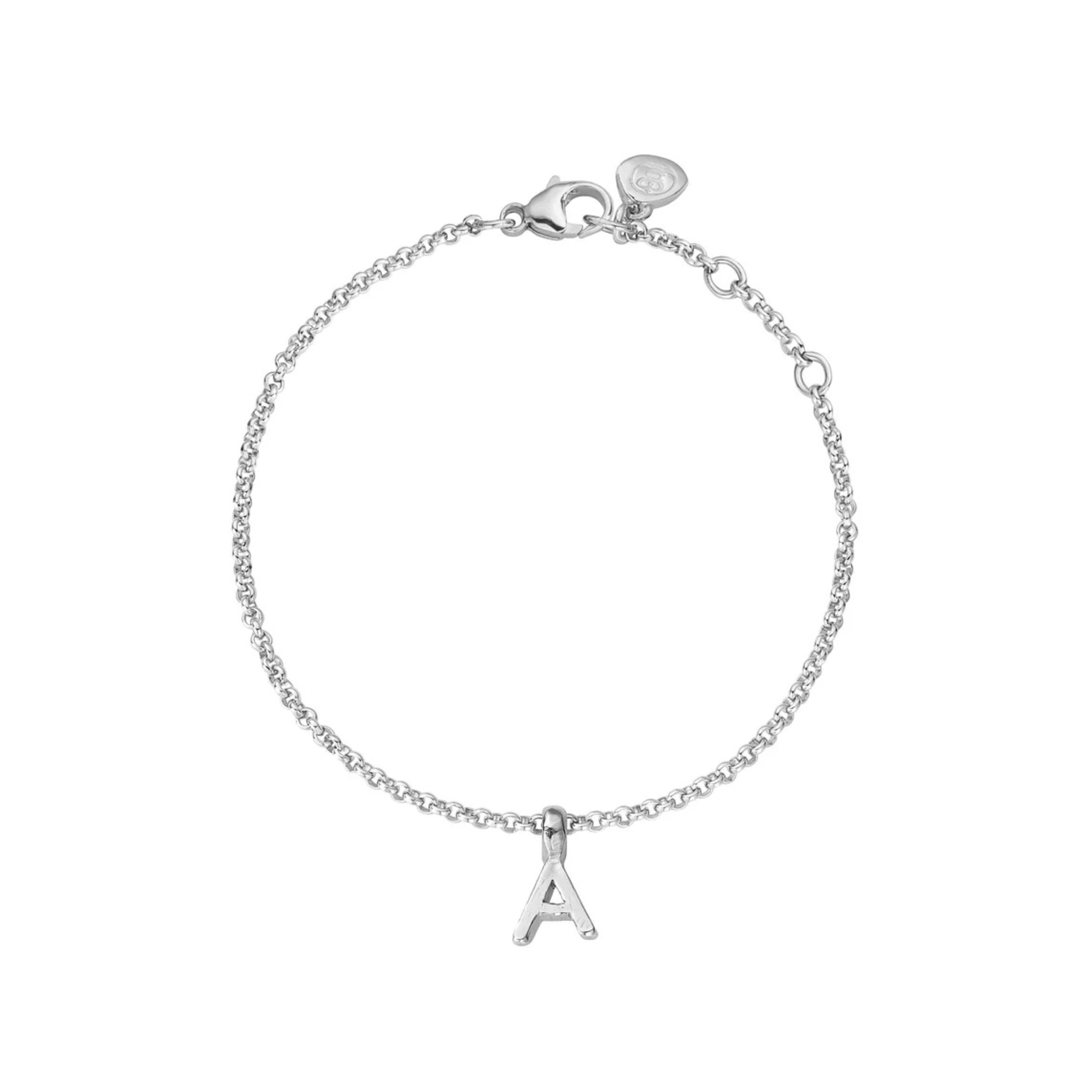 Silver Alphabet Chain Bracelet
