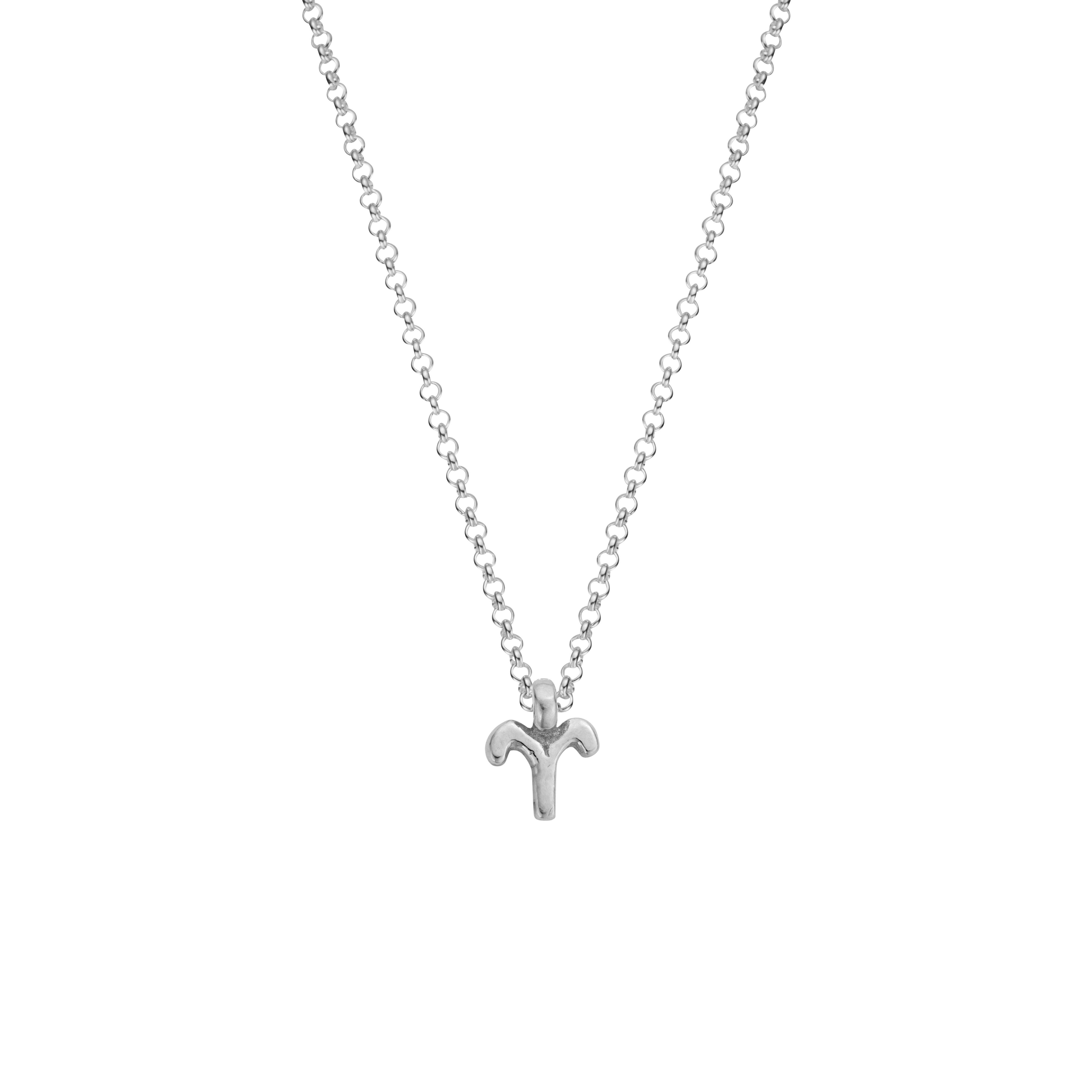 Silver Aries Men's Horoscope Necklace
