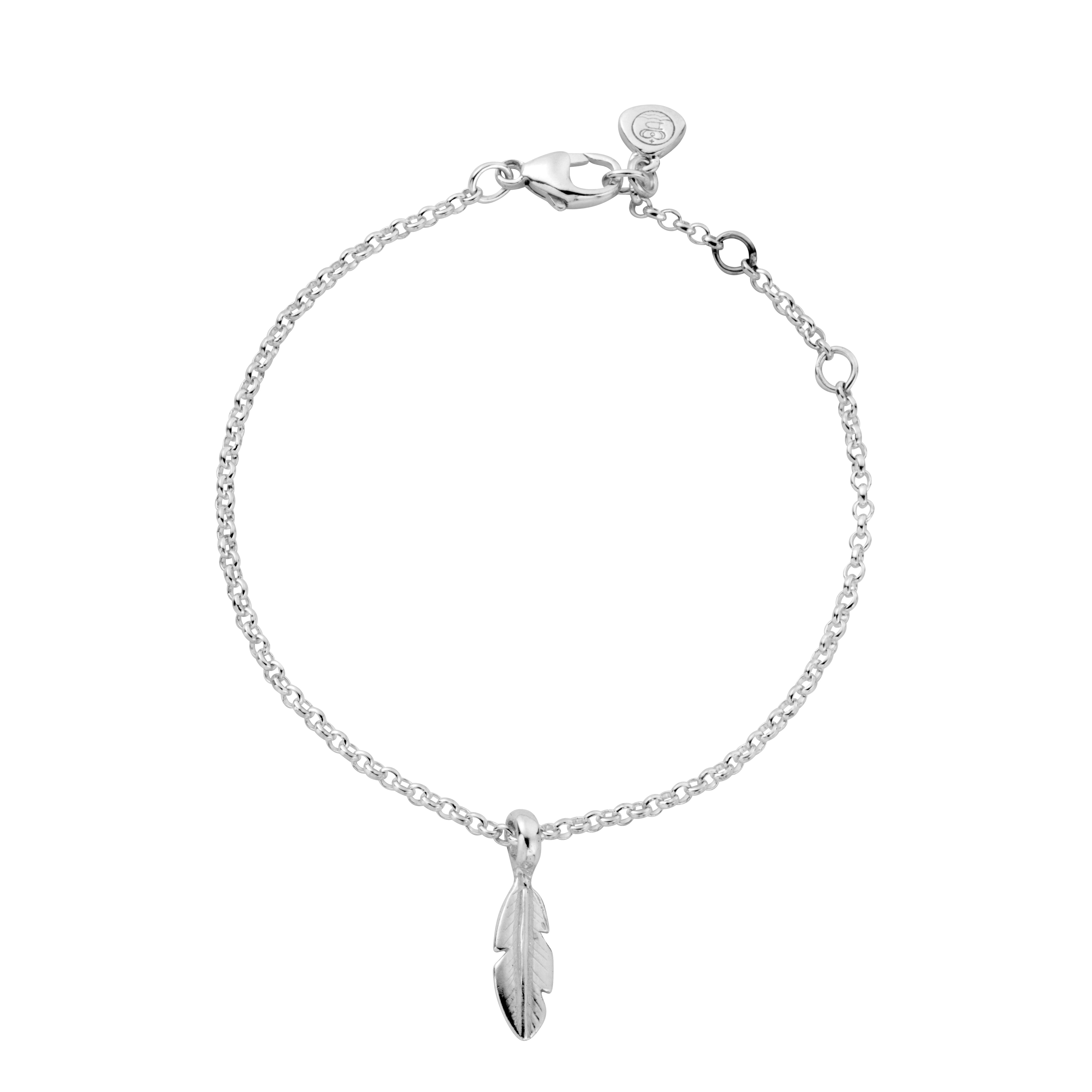 Silver Baby Feather Chain Bracelet