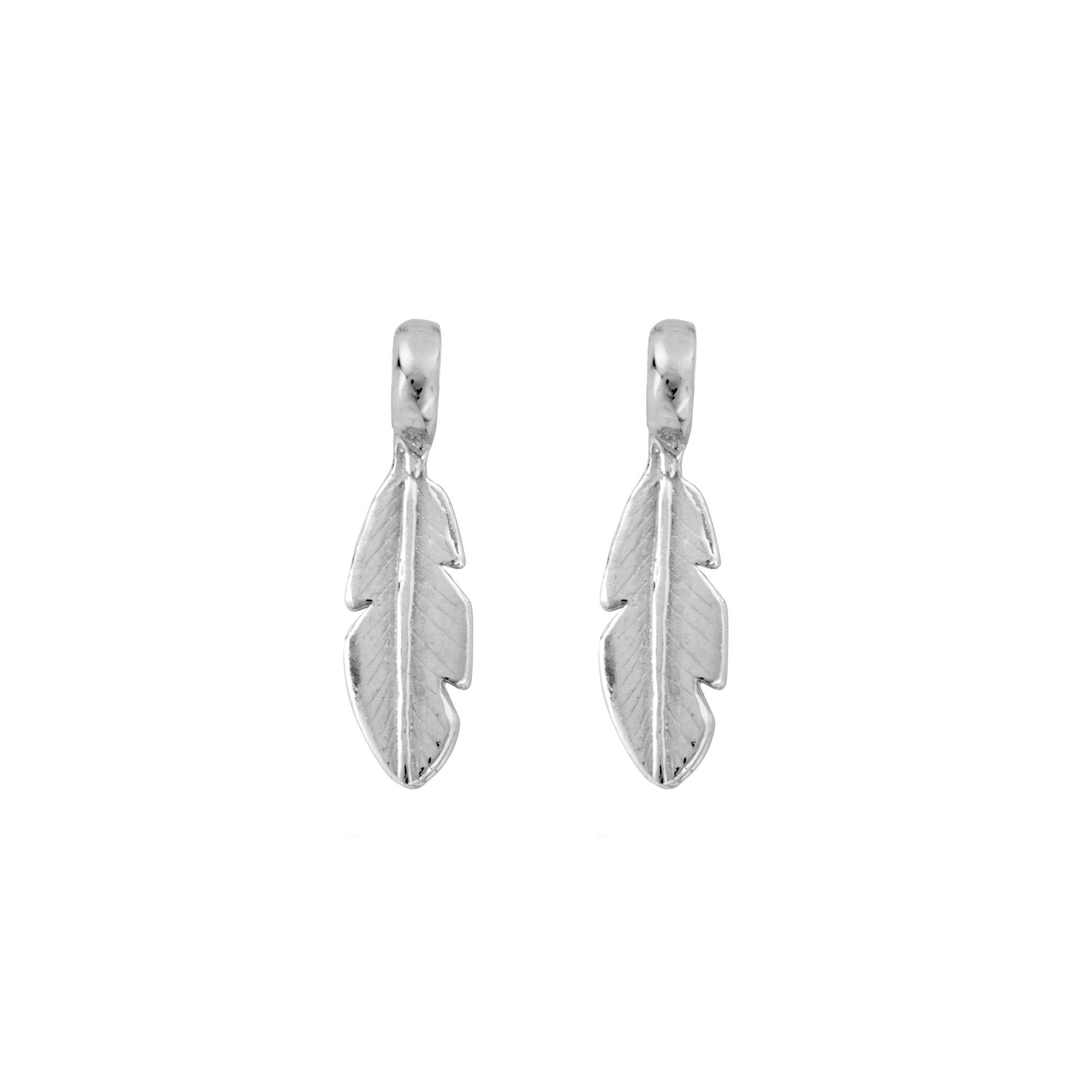 Silver Baby Feather Earring Charms
