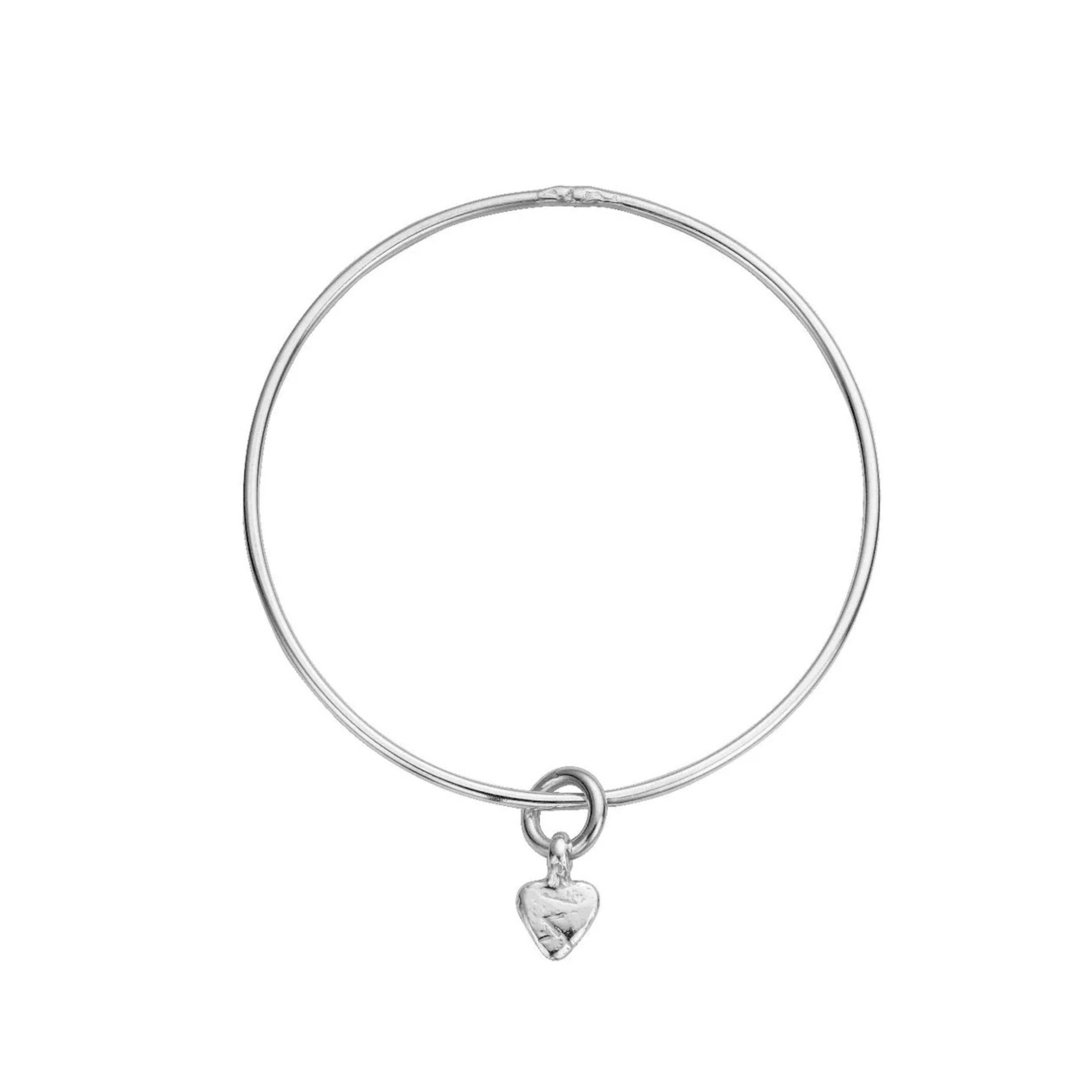 Silver Baby Heart Bangle