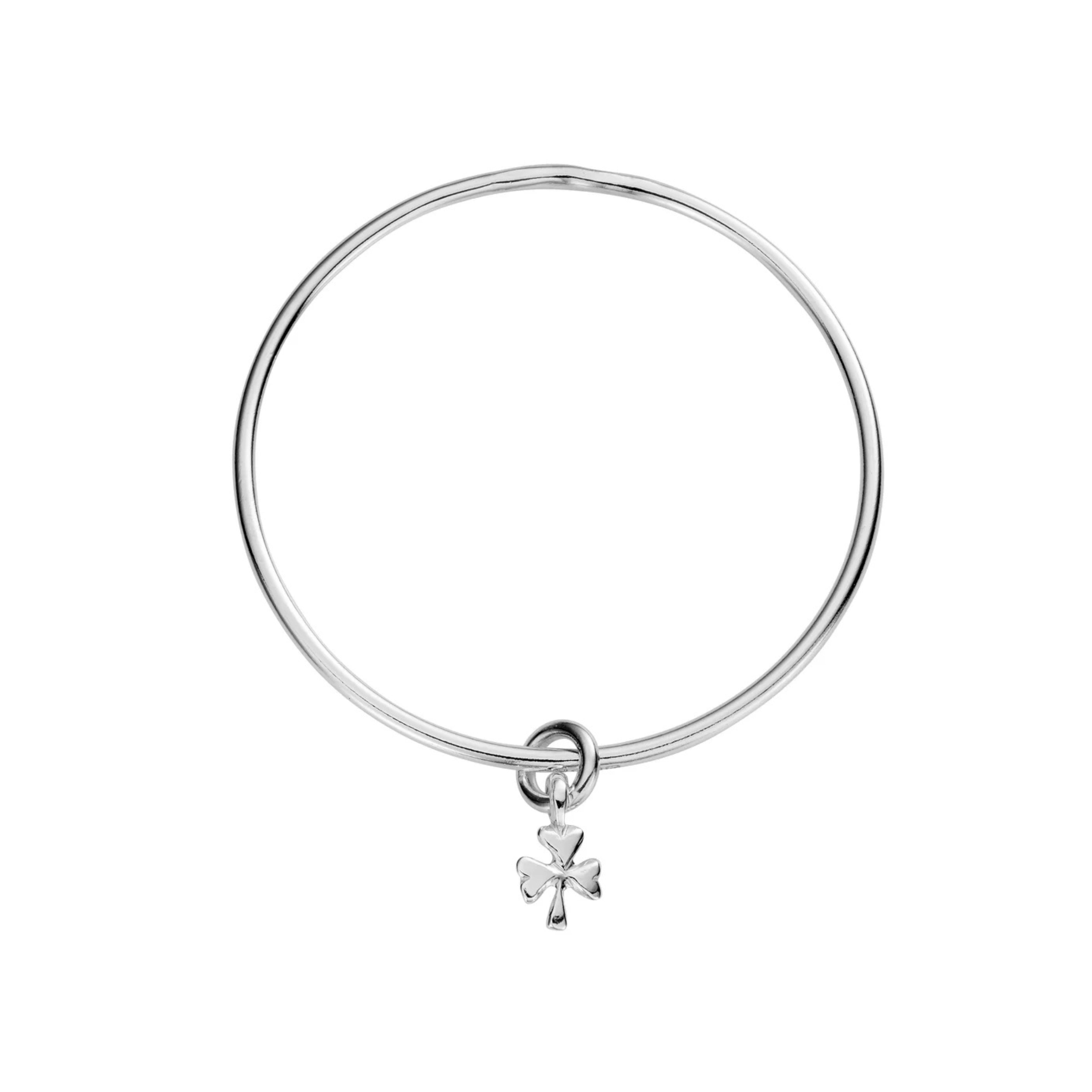 Silver Baby Shamrock Bangle