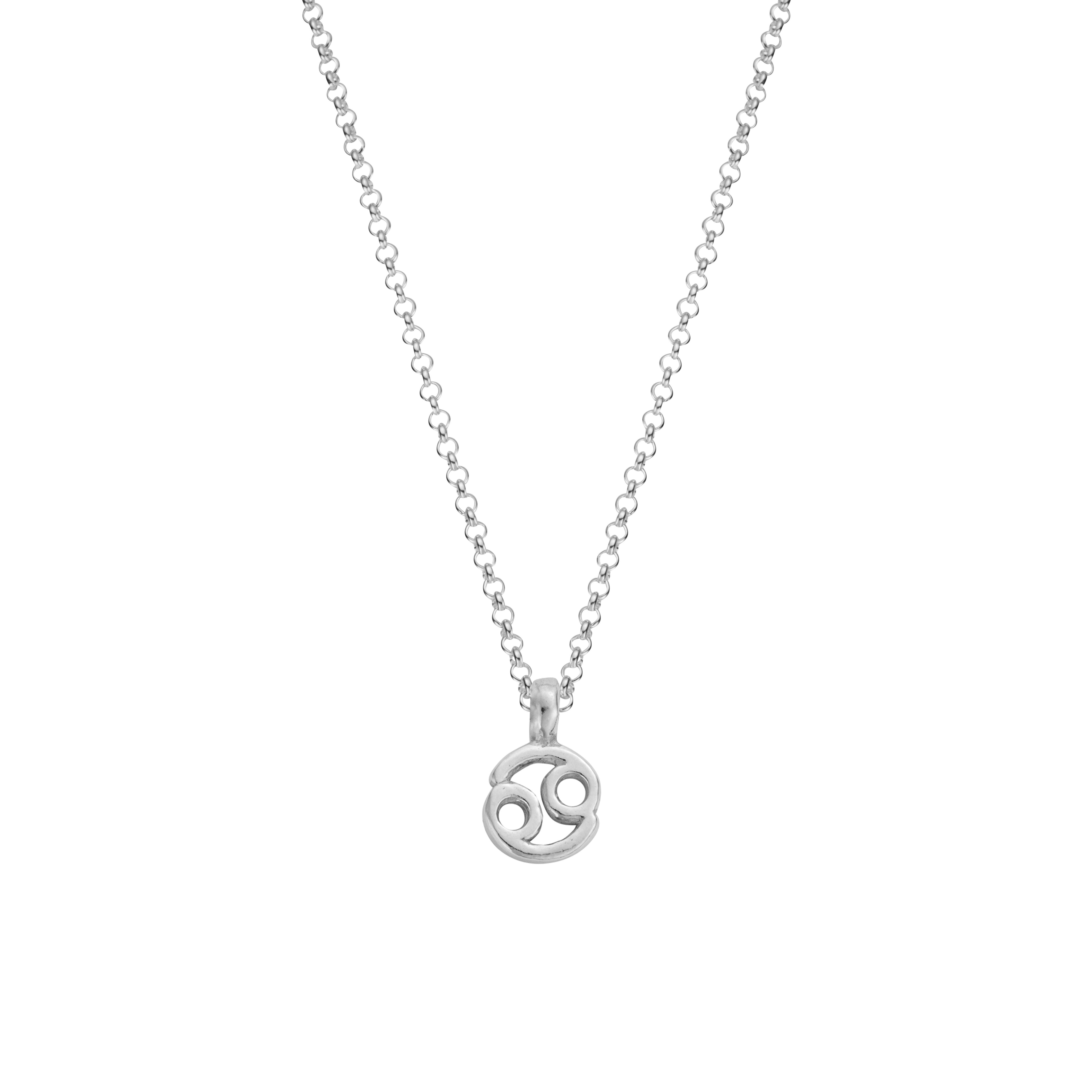 Silver Cancer Men's Horoscope Necklace