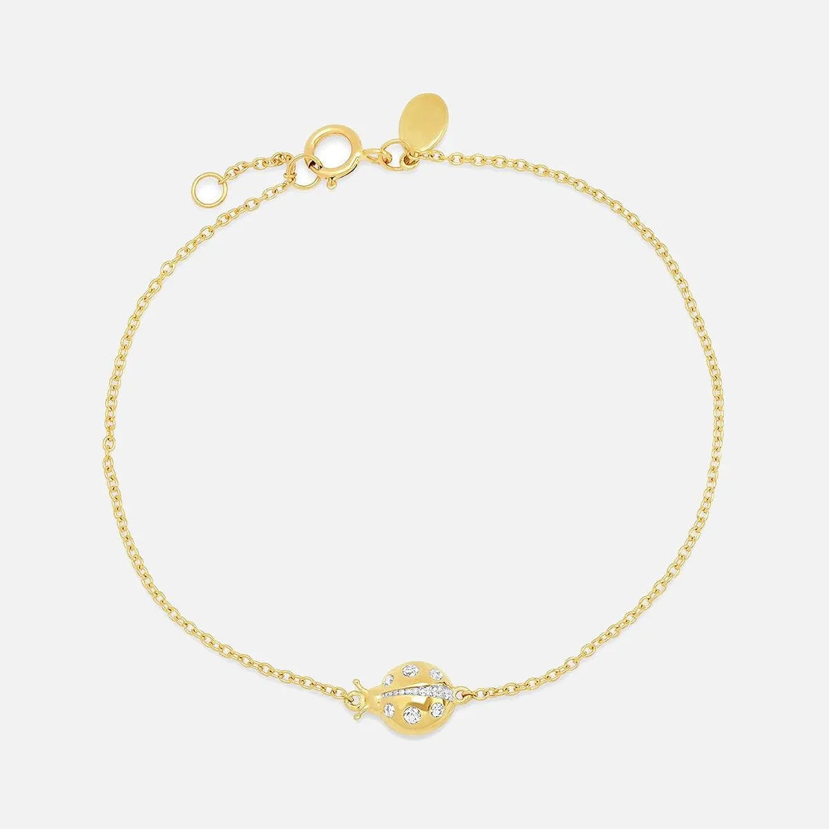 Diamond Crawling Ladybug Bracelet