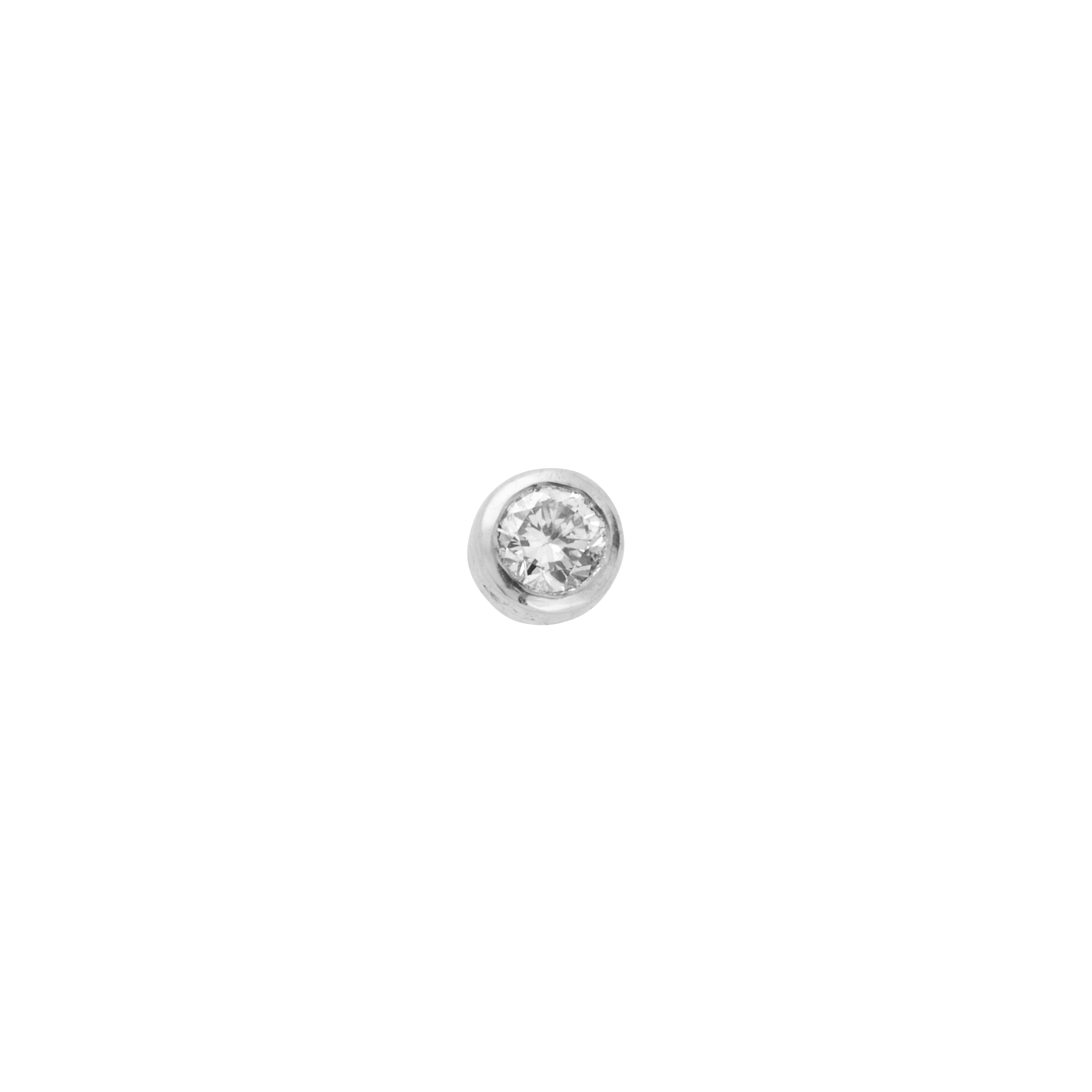 Silver Diamond 'Strength' Stud Earring