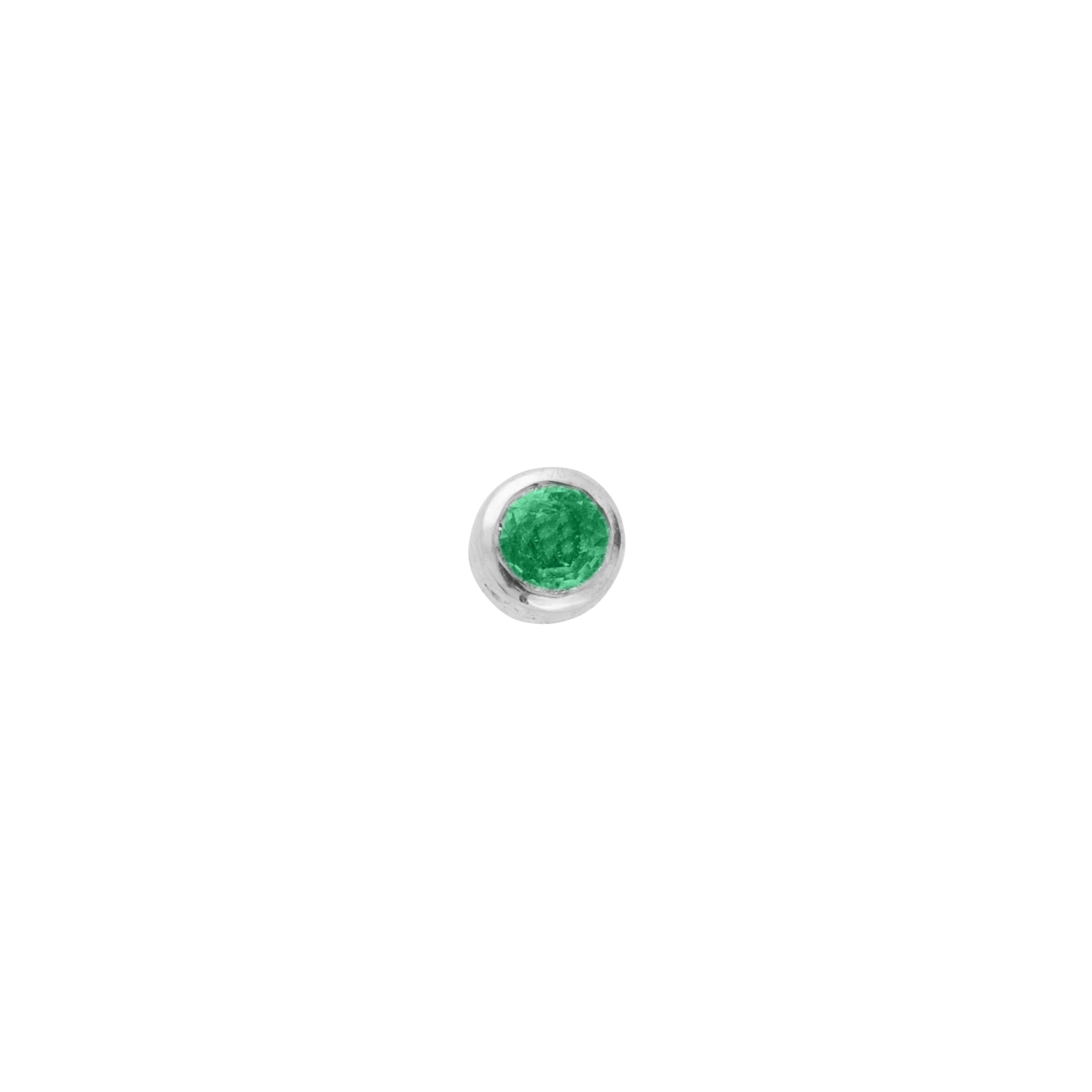 Silver Emerald 'Manifest' Stud Earring