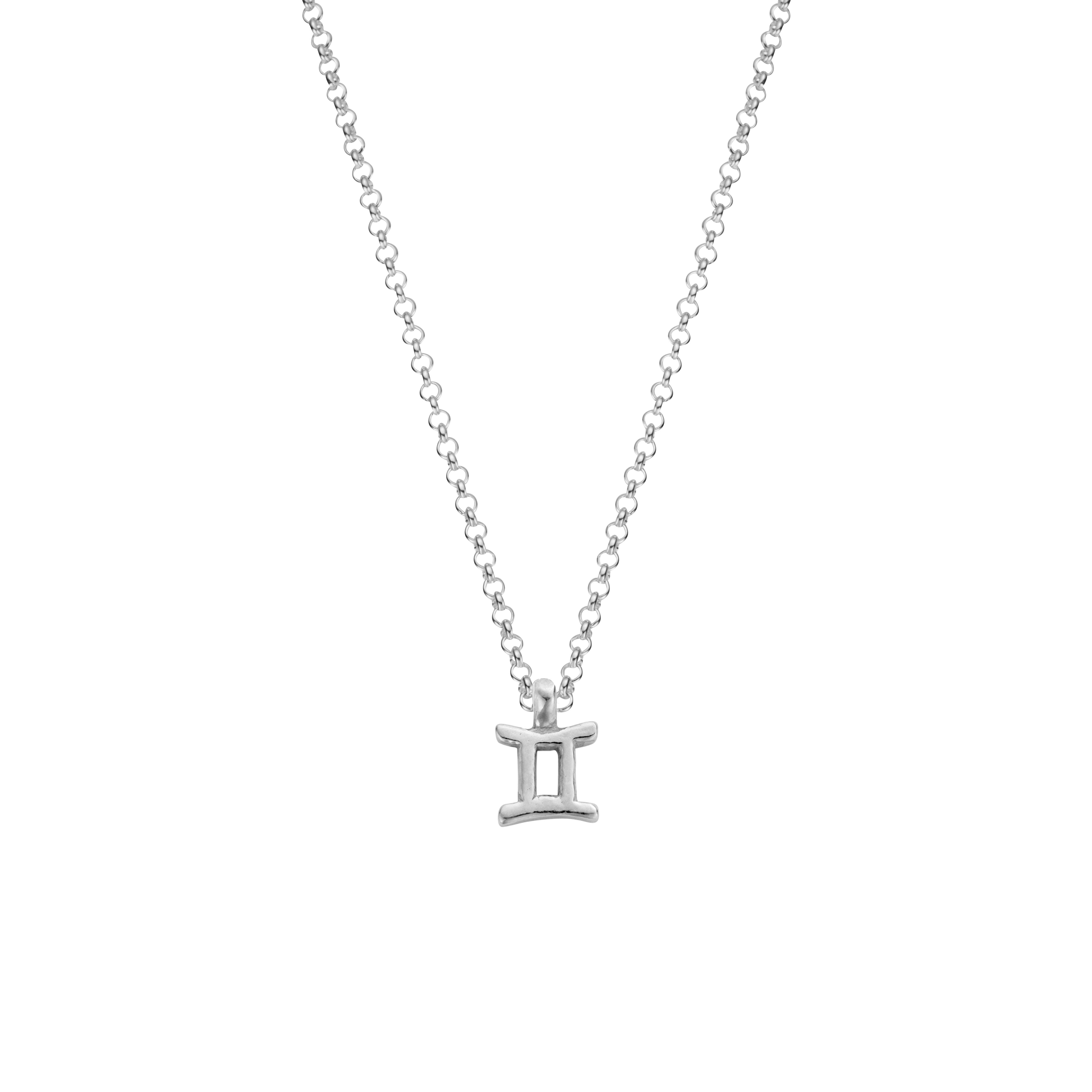 Silver Gemini Men's Horoscope Necklace