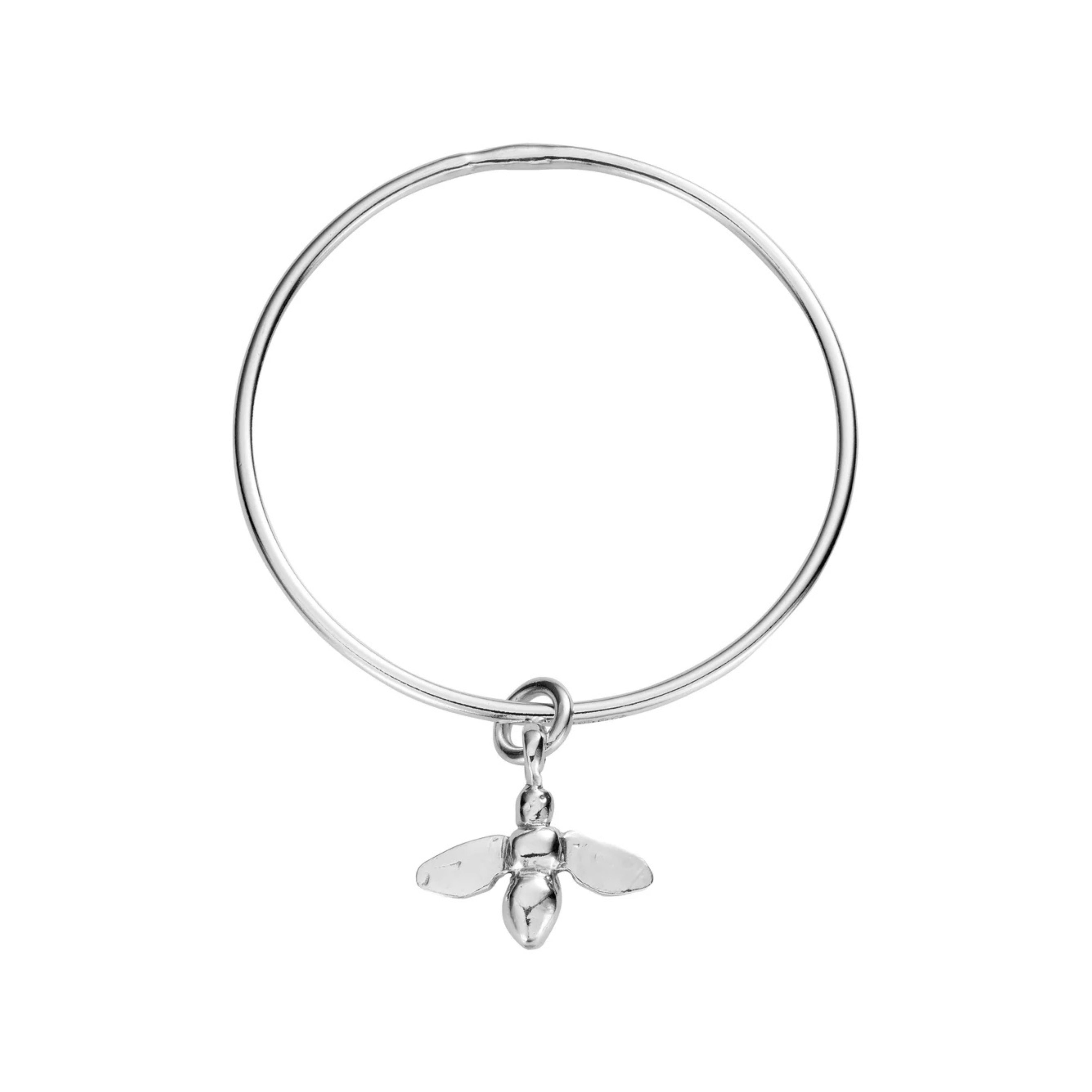 Silver Large Honey Bee Bangle