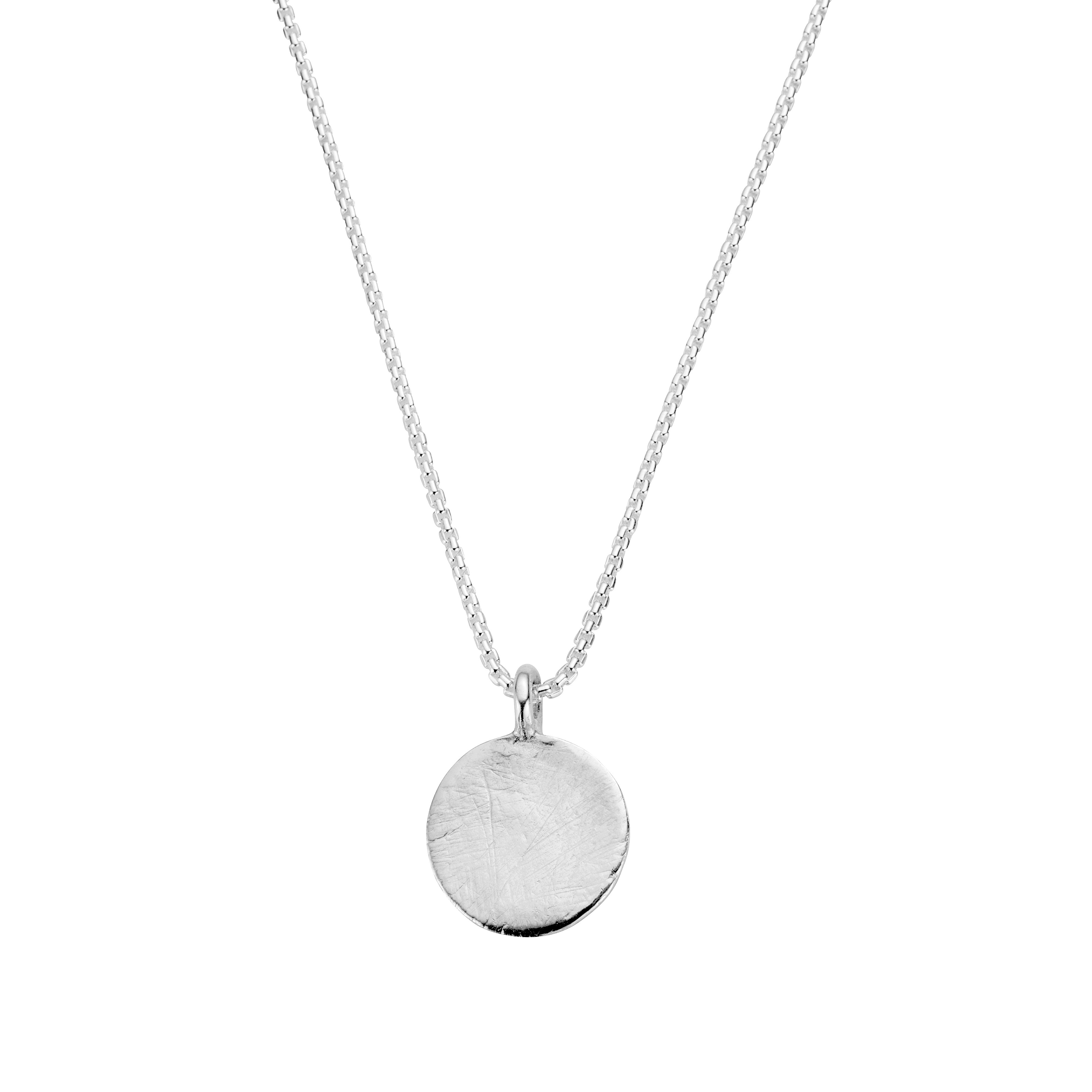 Silver Large Moon Snake Chain Necklace