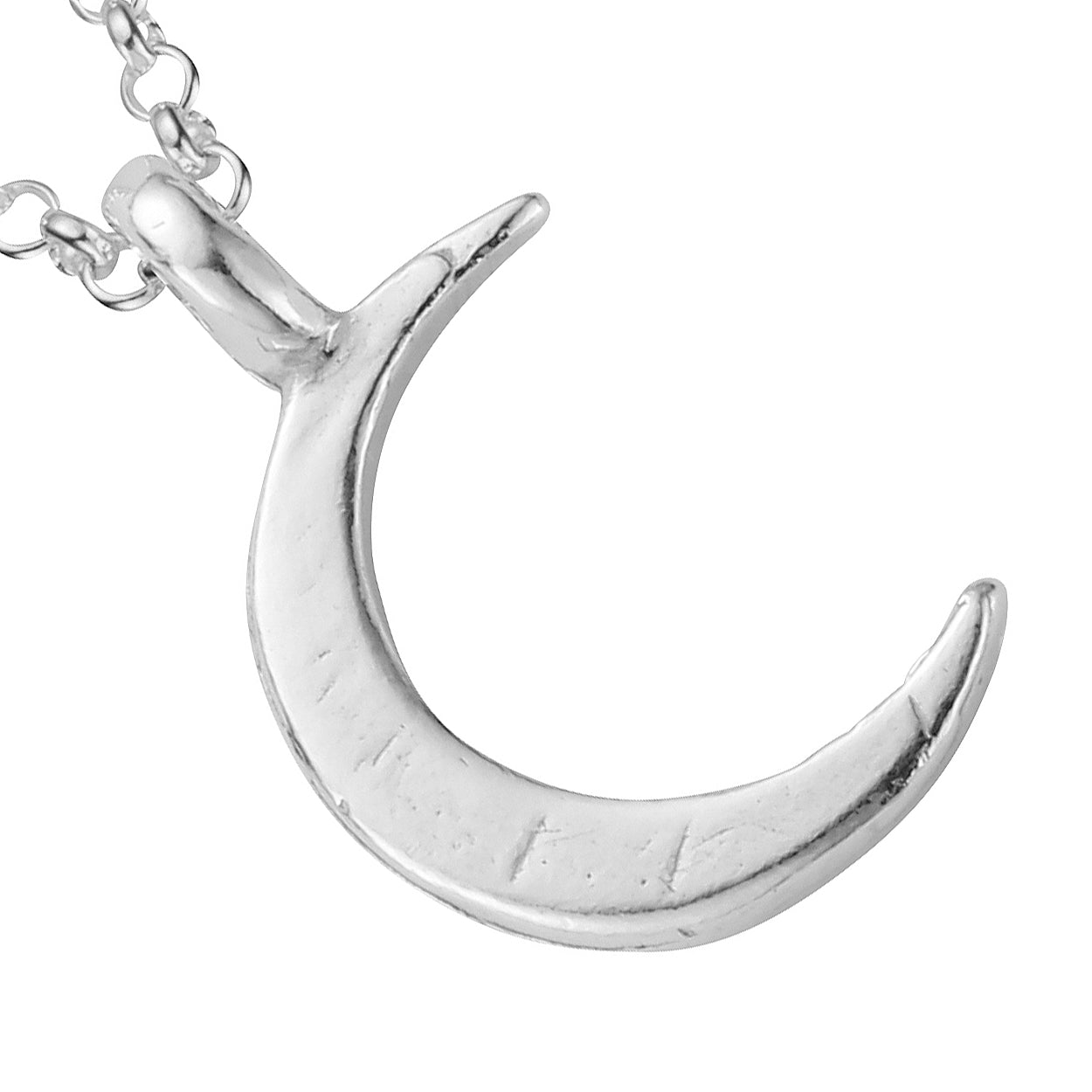 Silver Medium Crescent Moon Necklace 4 Silver Medium Crescent Moon Necklace