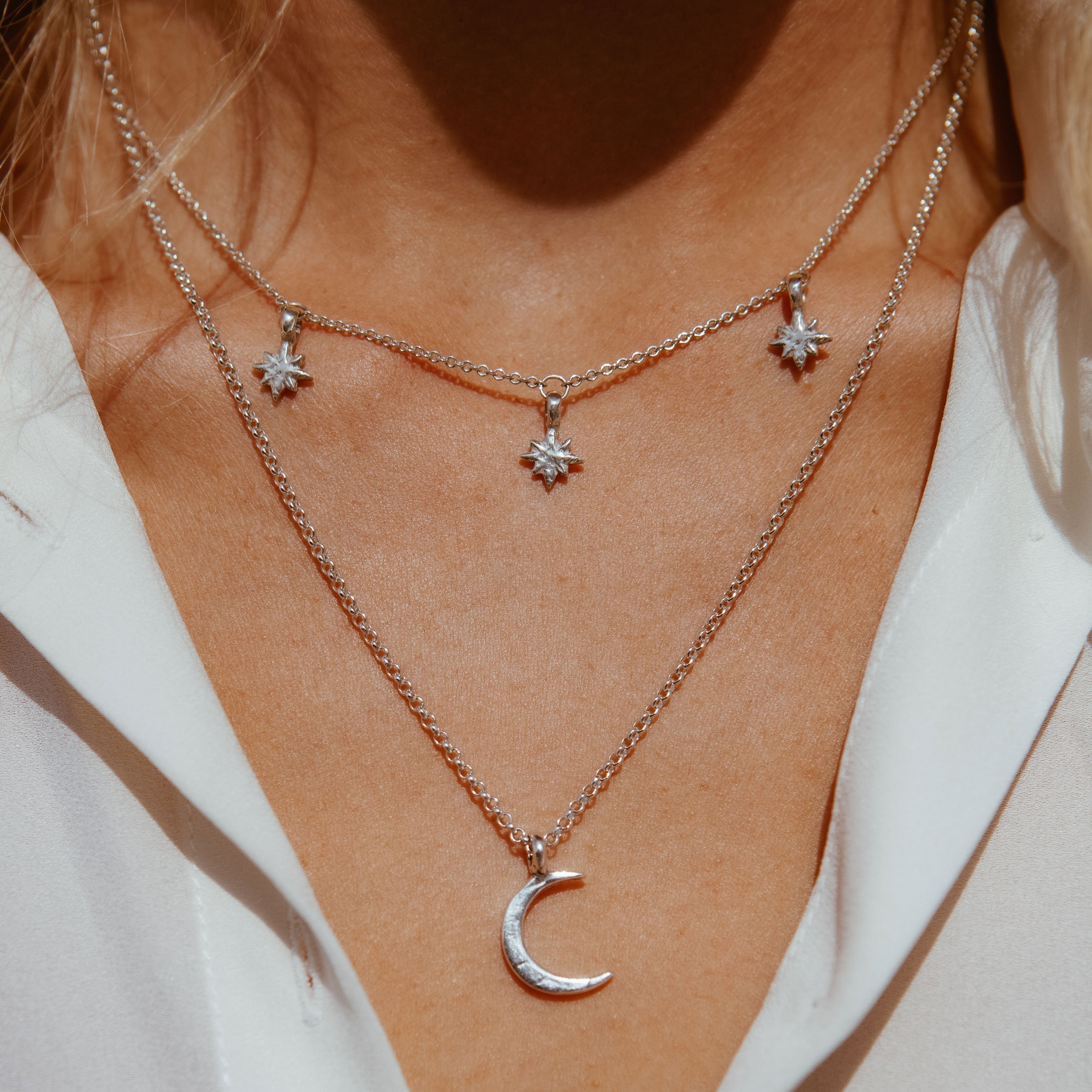 Silver Medium Crescent Moon Necklace 6 Silver Medium Crescent Moon Necklace