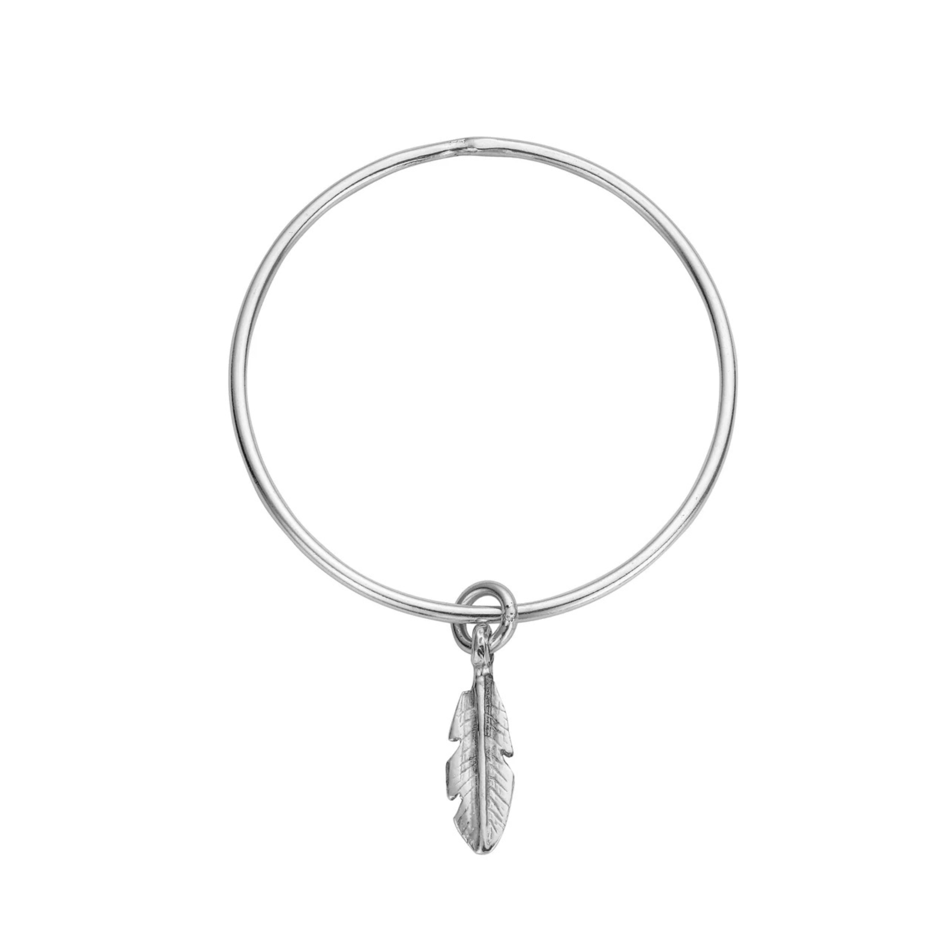 Silver Medium Feather Bangle