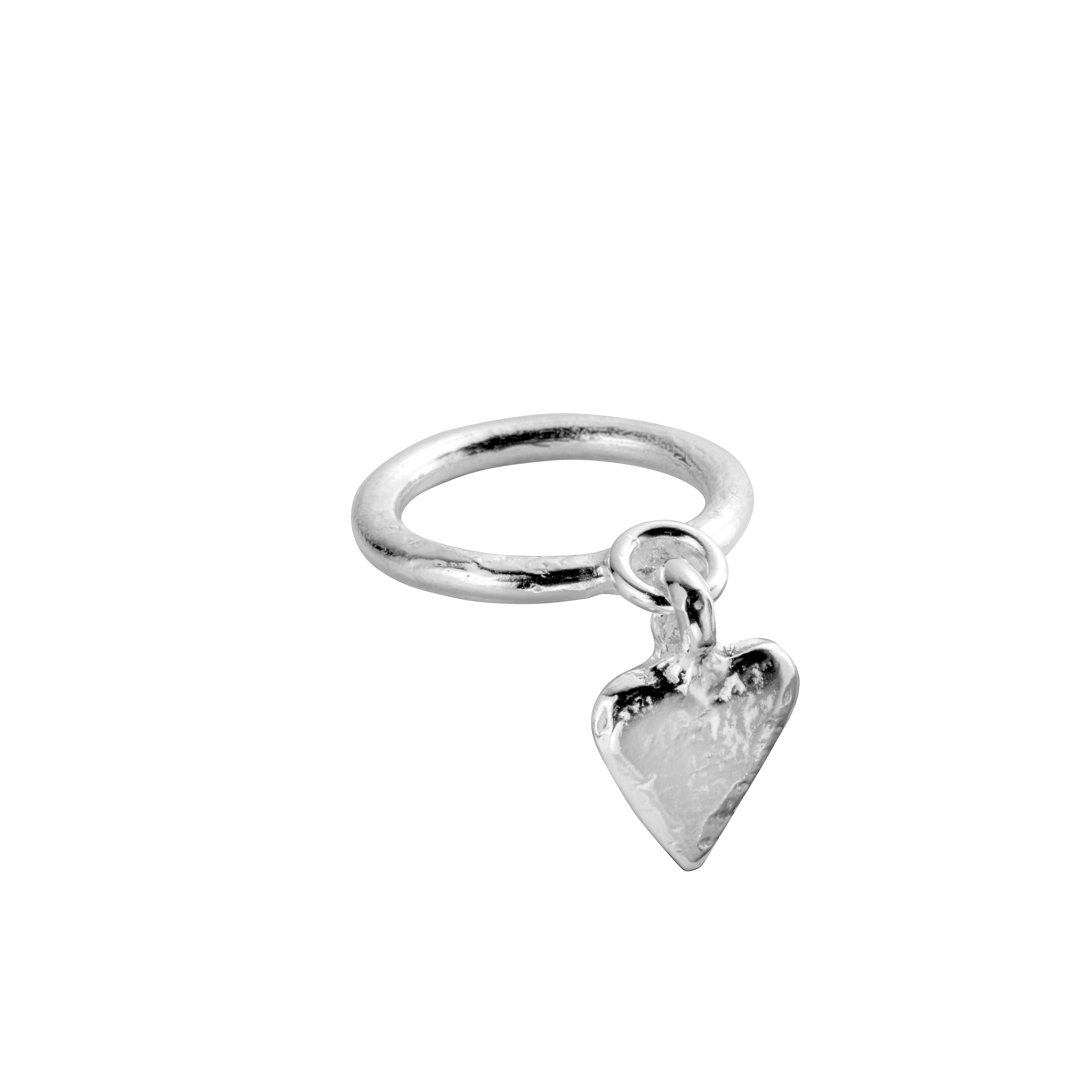 Silver Mini Heart Falling Ring