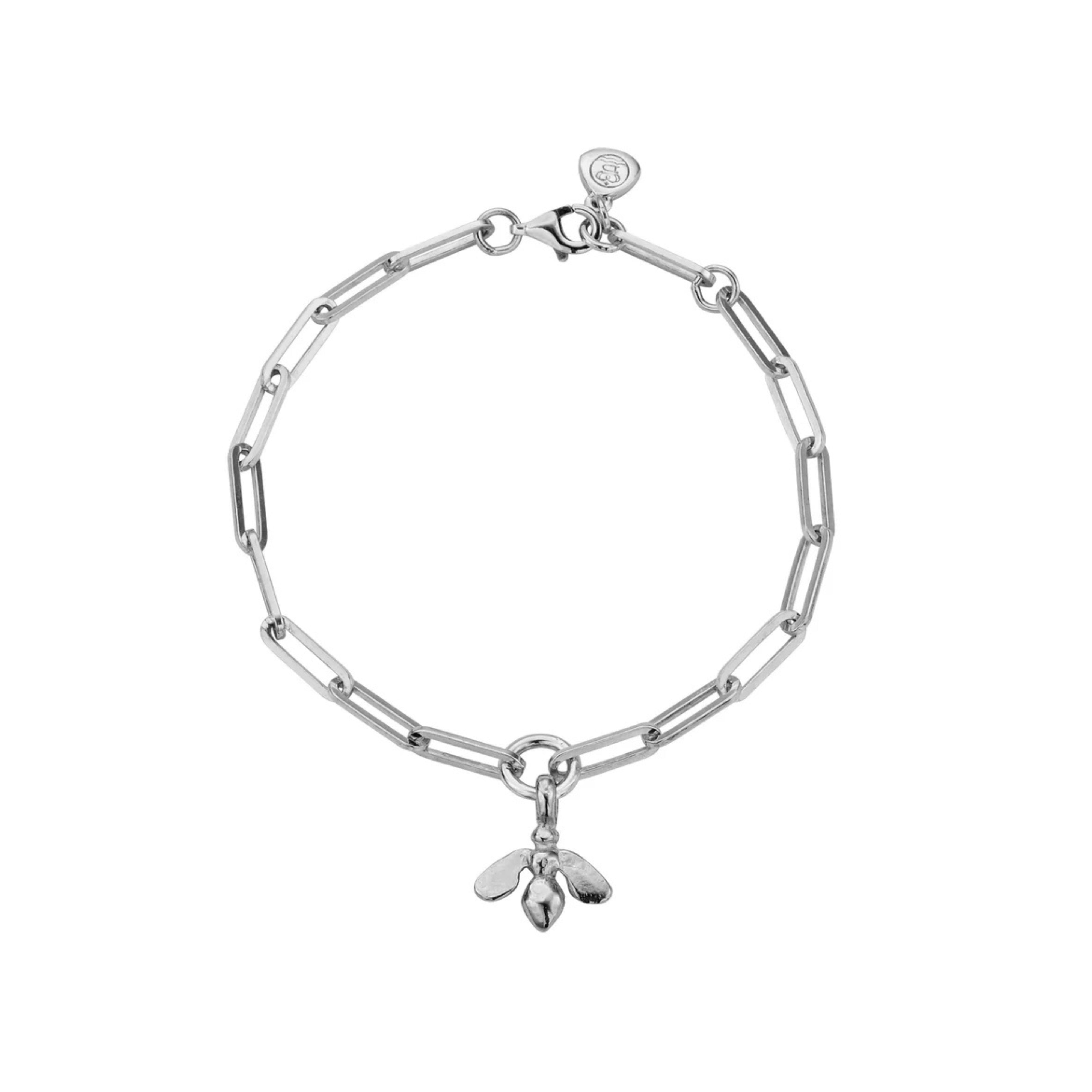Silver Mini Honey Bee Trace Chain Bracelet