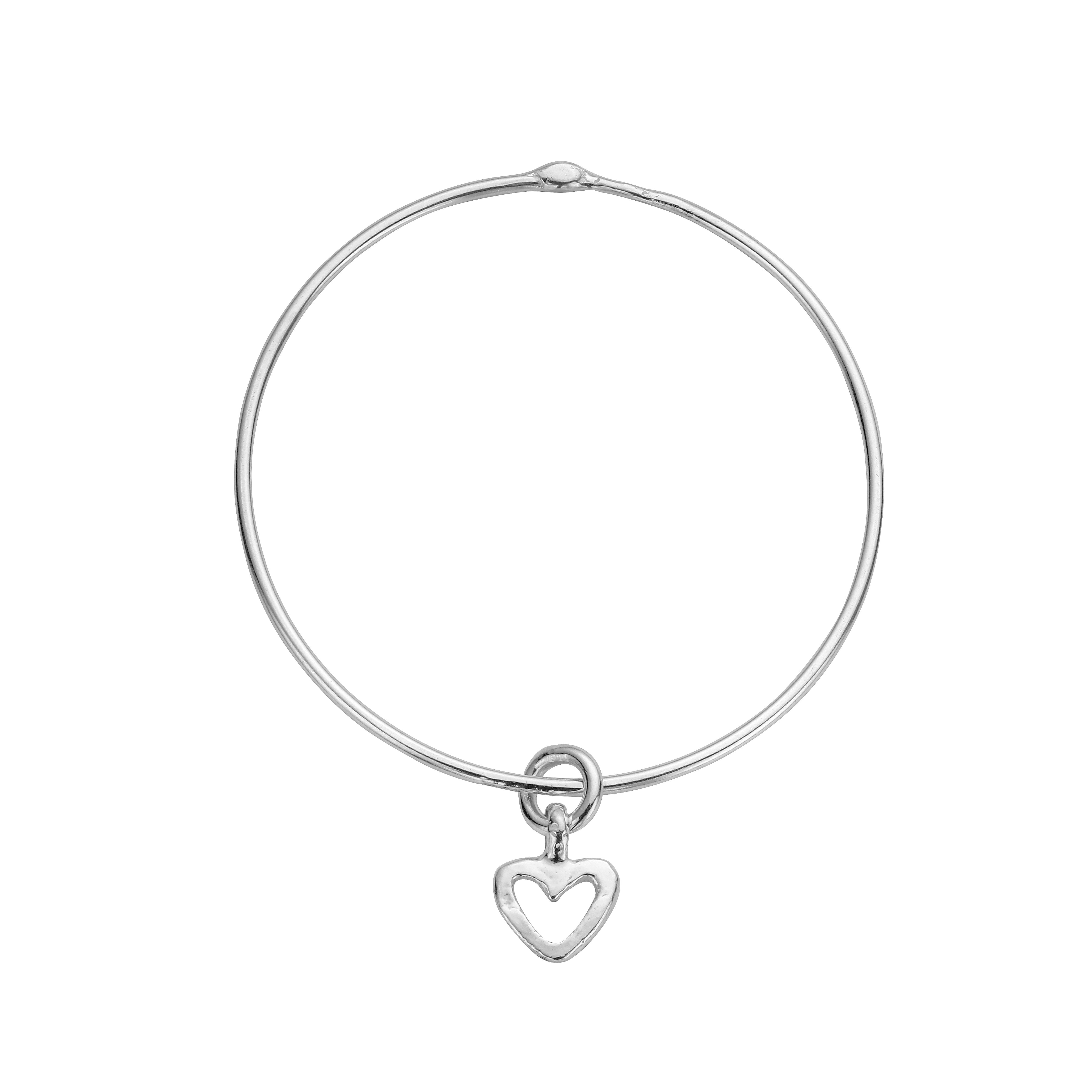Silver Mini Open Heart Bangle