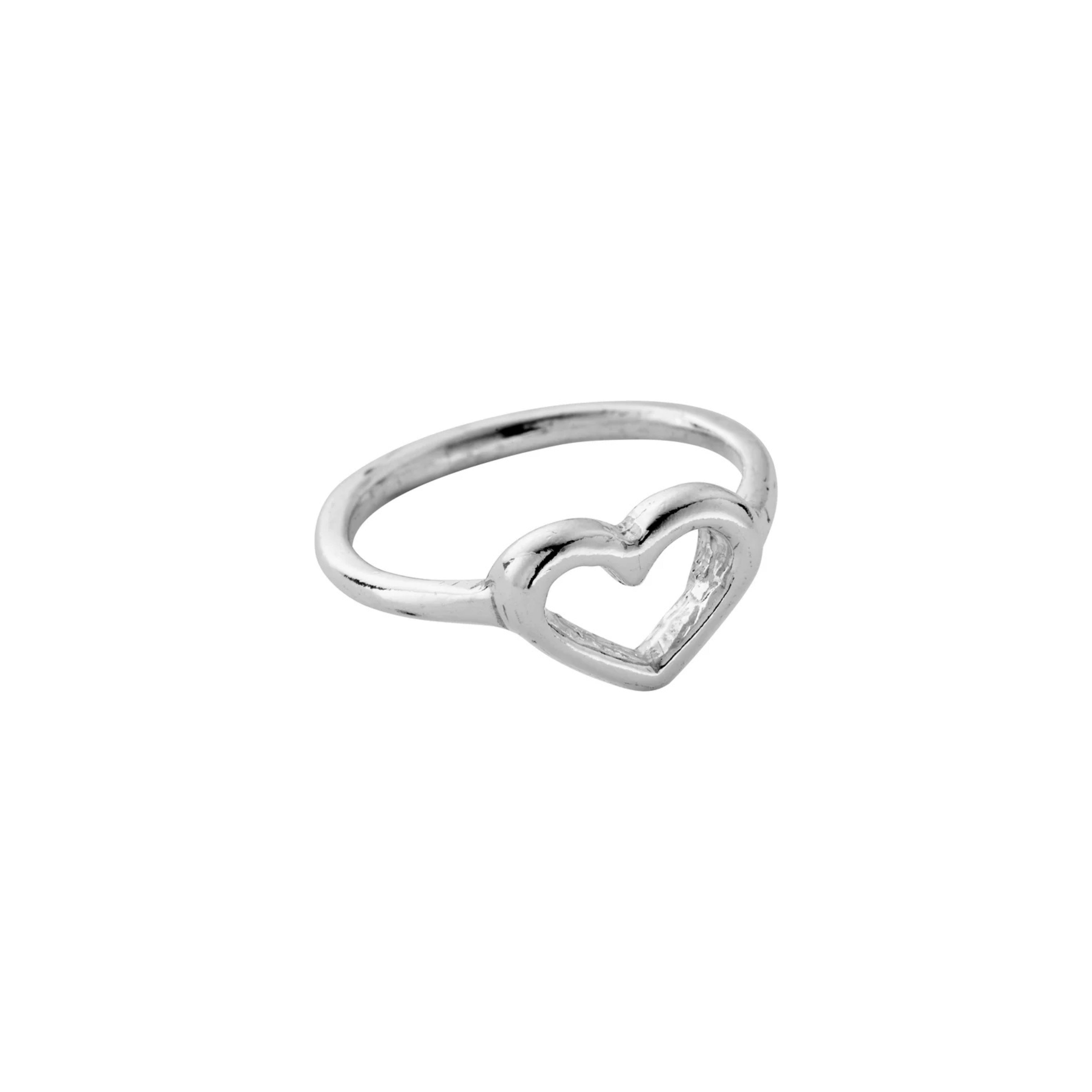 Silver Open Heart Ring