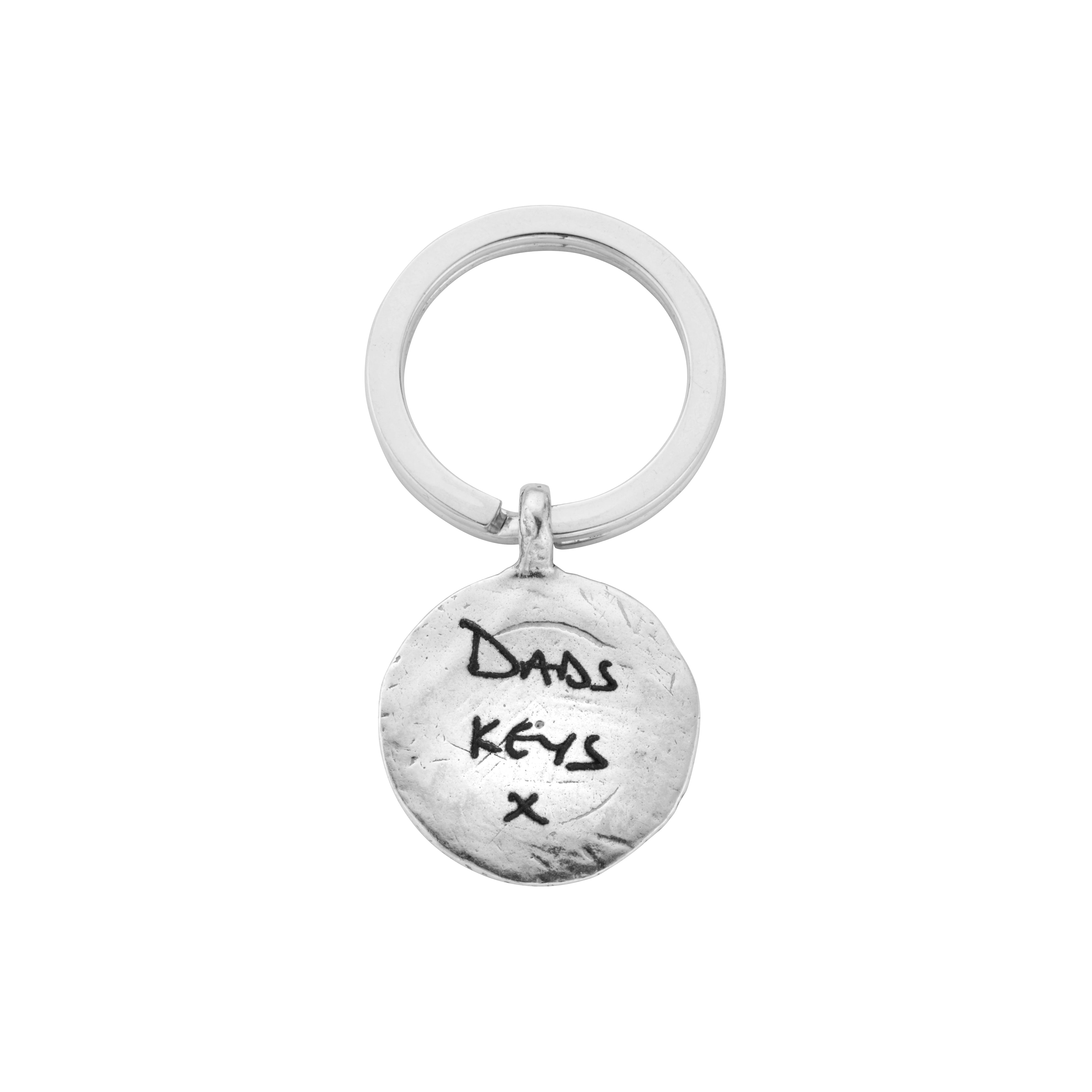 Silver Original Large Moon Keyring with Handwriting