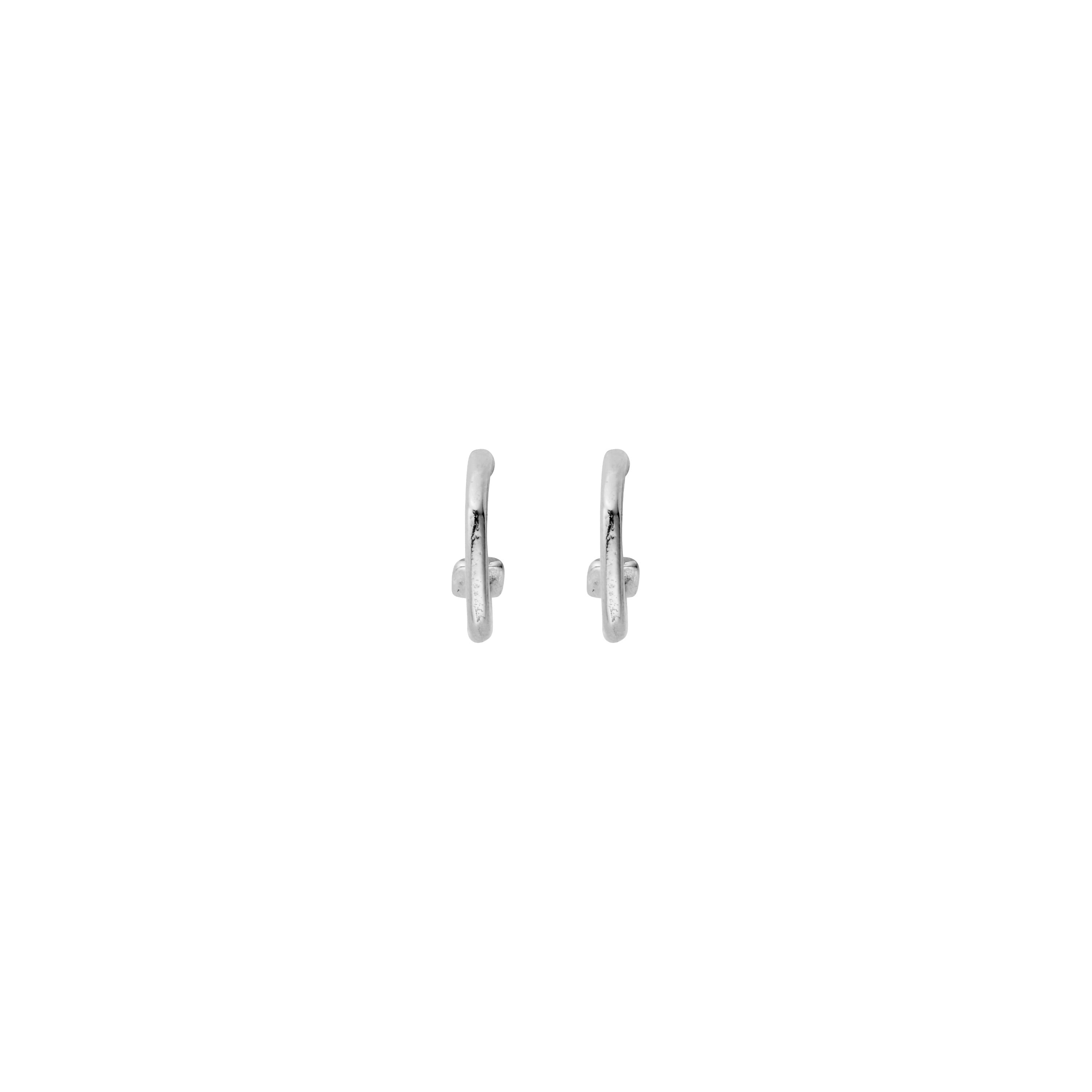 Silver Tiny Cupid Hoop Earrings