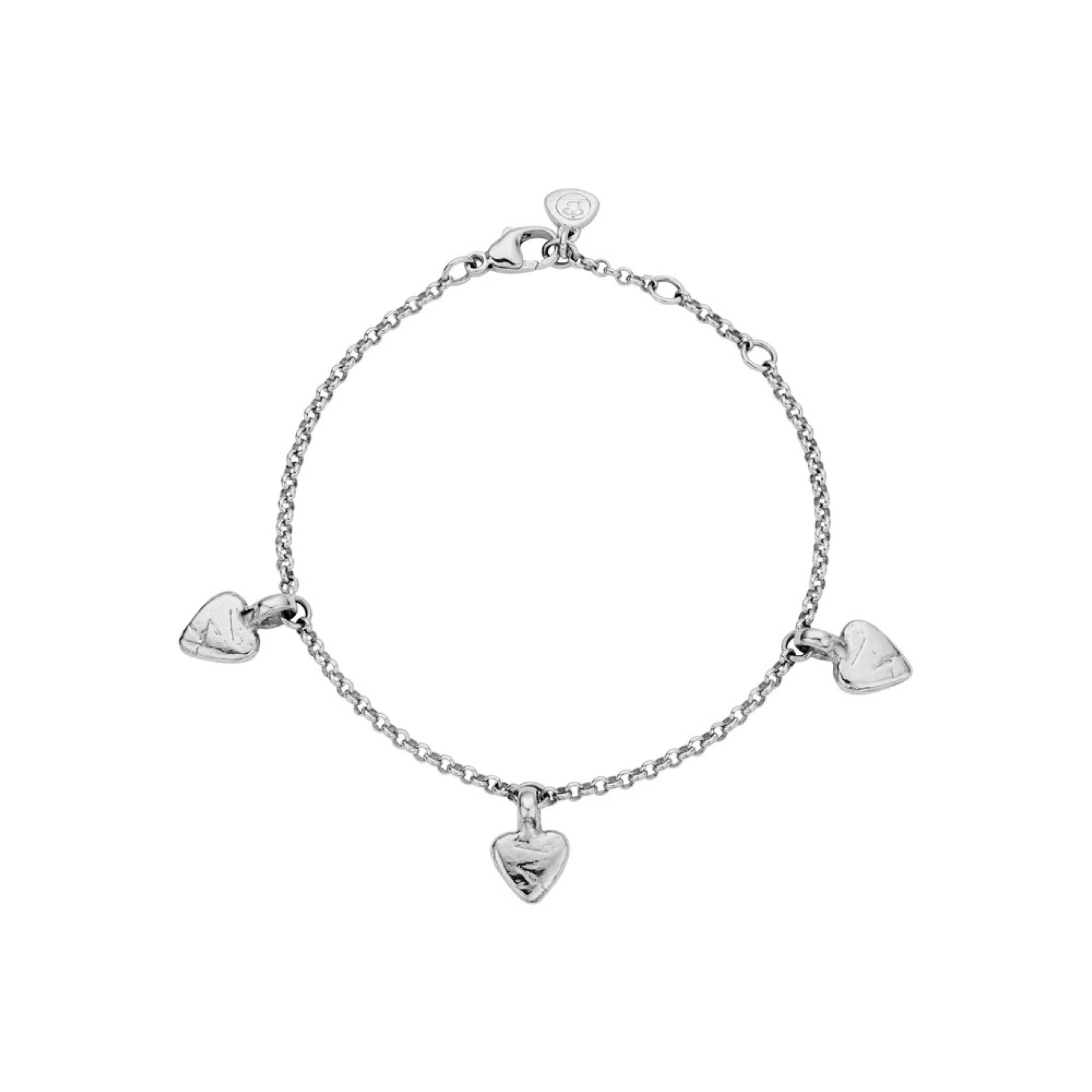 Silver Trio Baby Heart Chain Bracelet