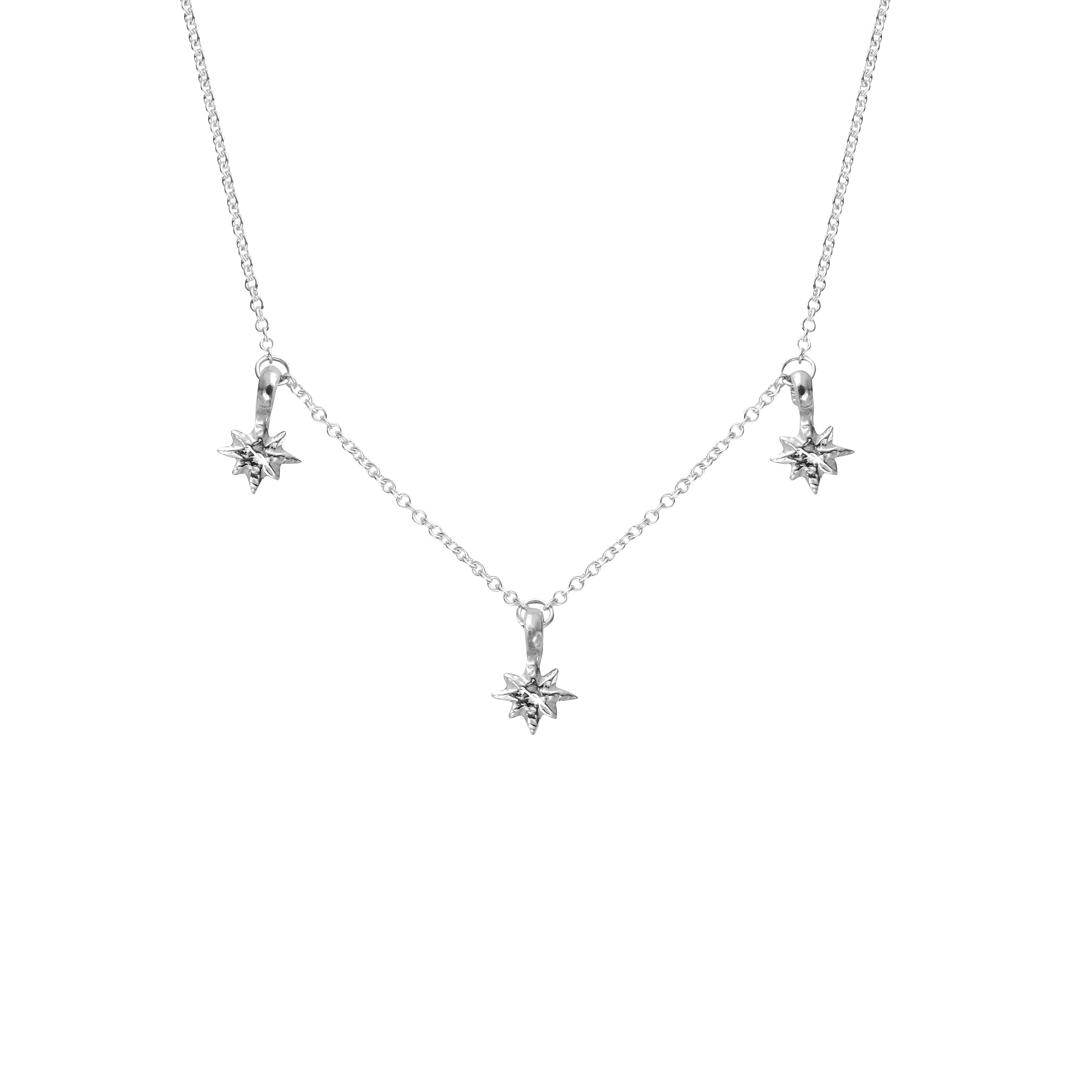 Silver Trio Baby North Star Necklace
