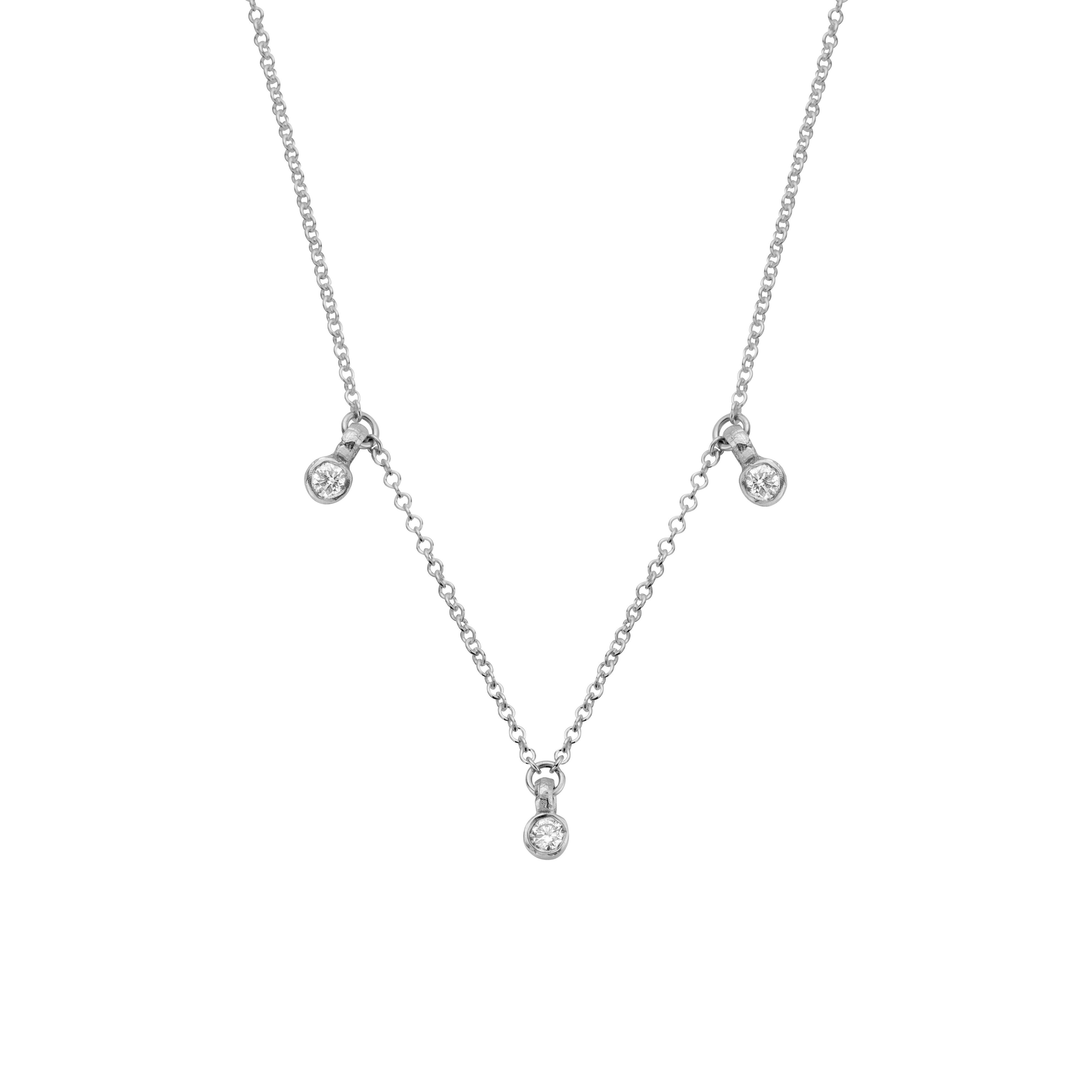 Silver Trio Diamond Necklace