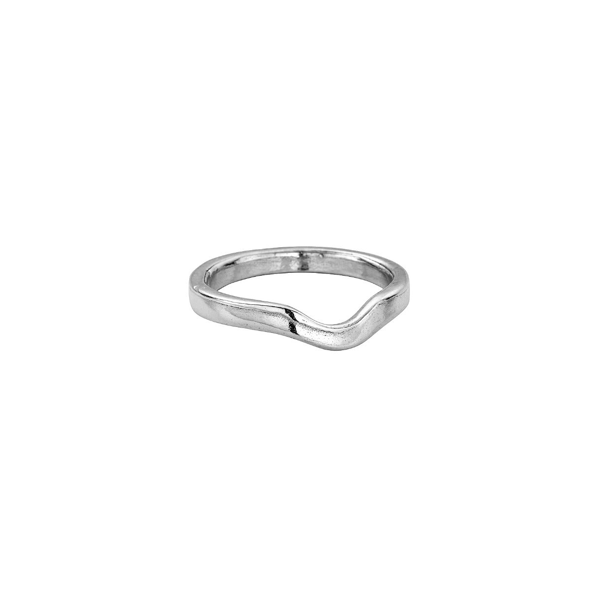 Silver Wave Wedding Band