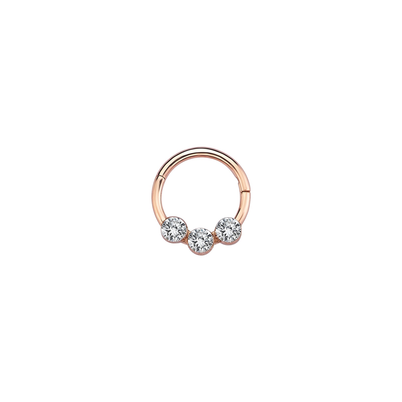 Solitaire Trio Hoop Piercing