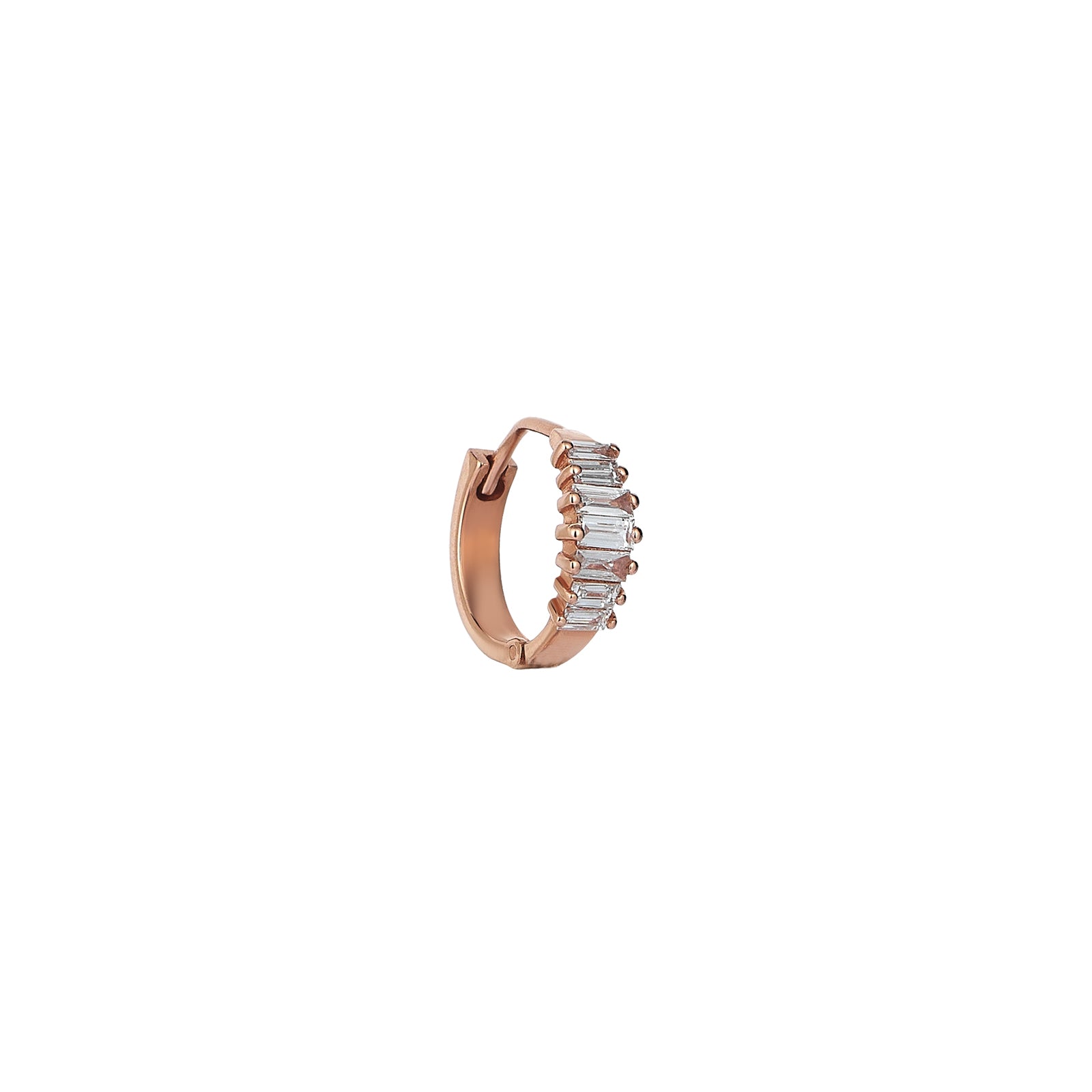 Baguette Baby Huggie Hoop Earring