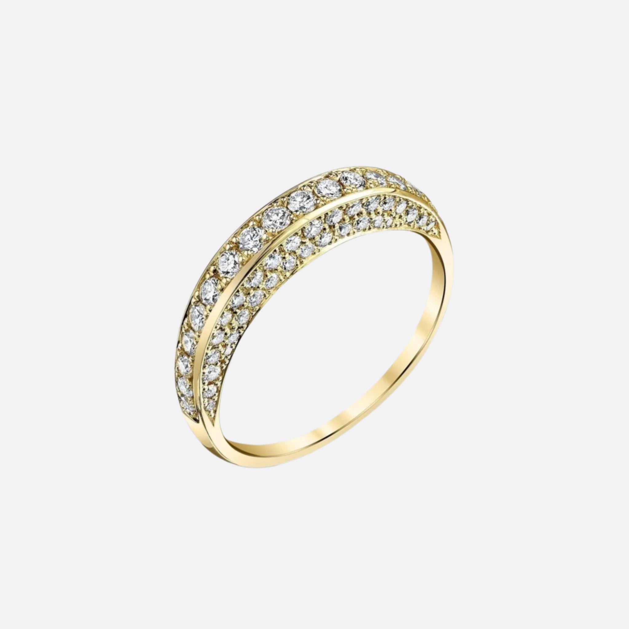 Arc Ring with All Over Diamonds