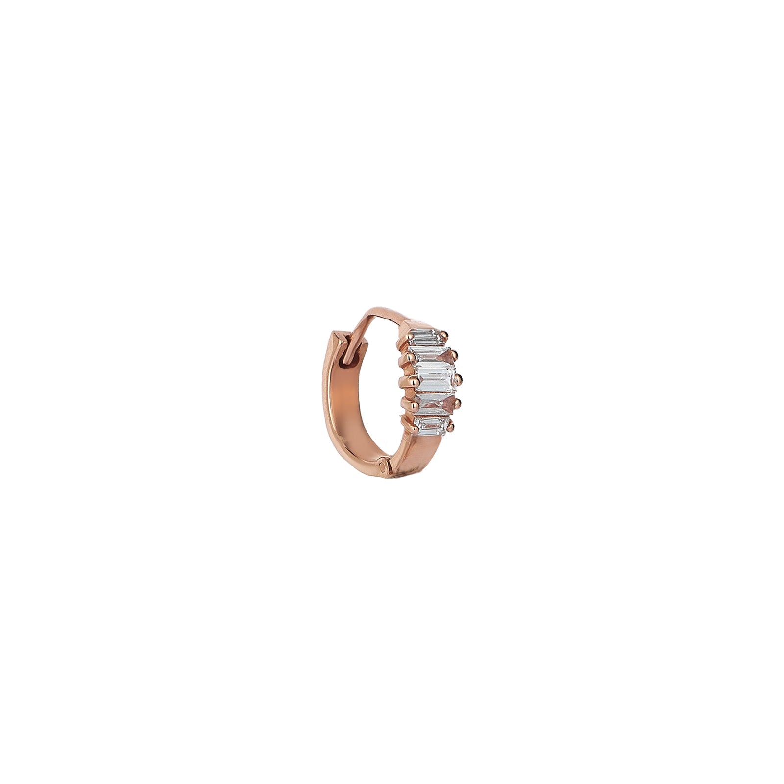 Mini Baguette Baby Huggie Hoop Earring