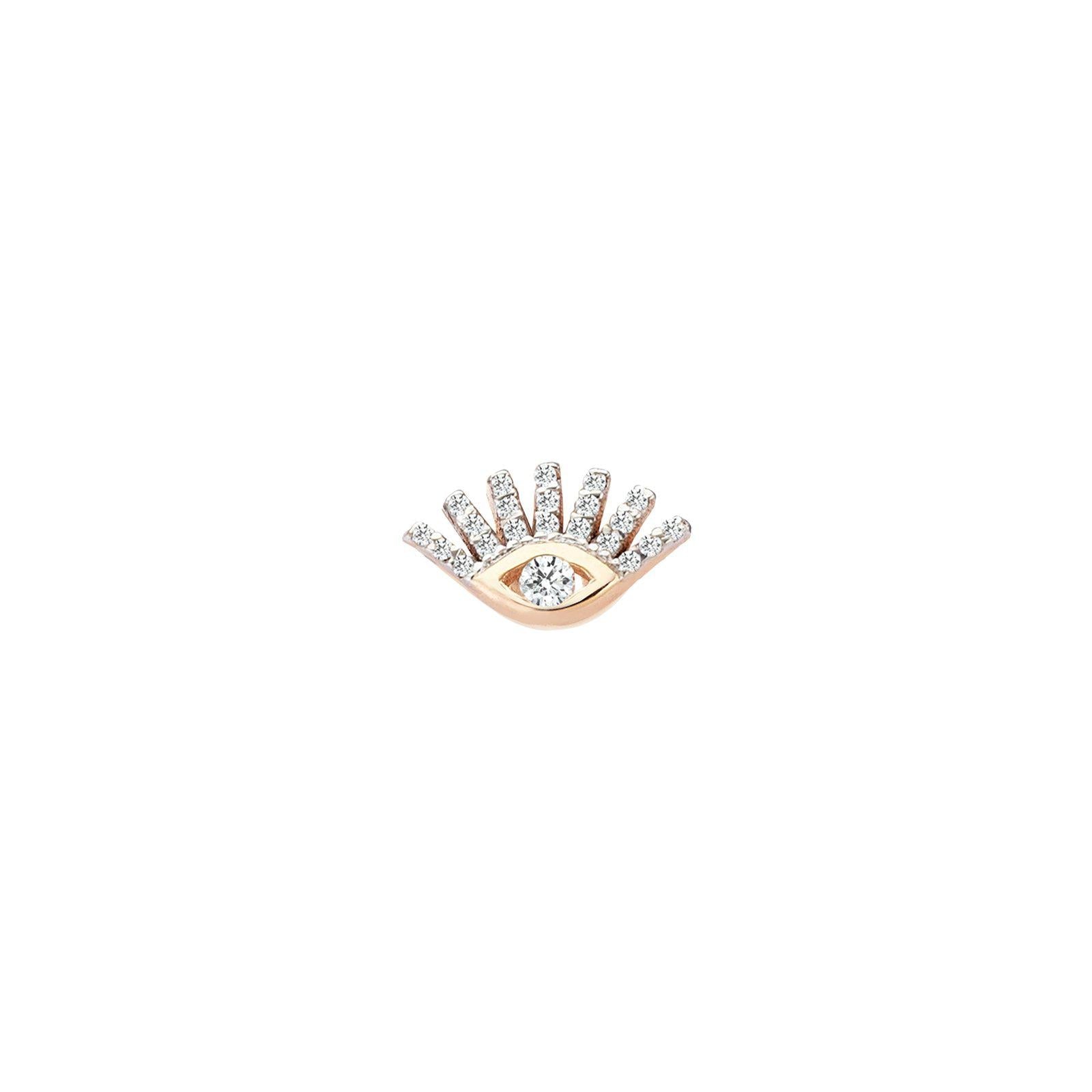 Pave Evil Eye Stud Earring