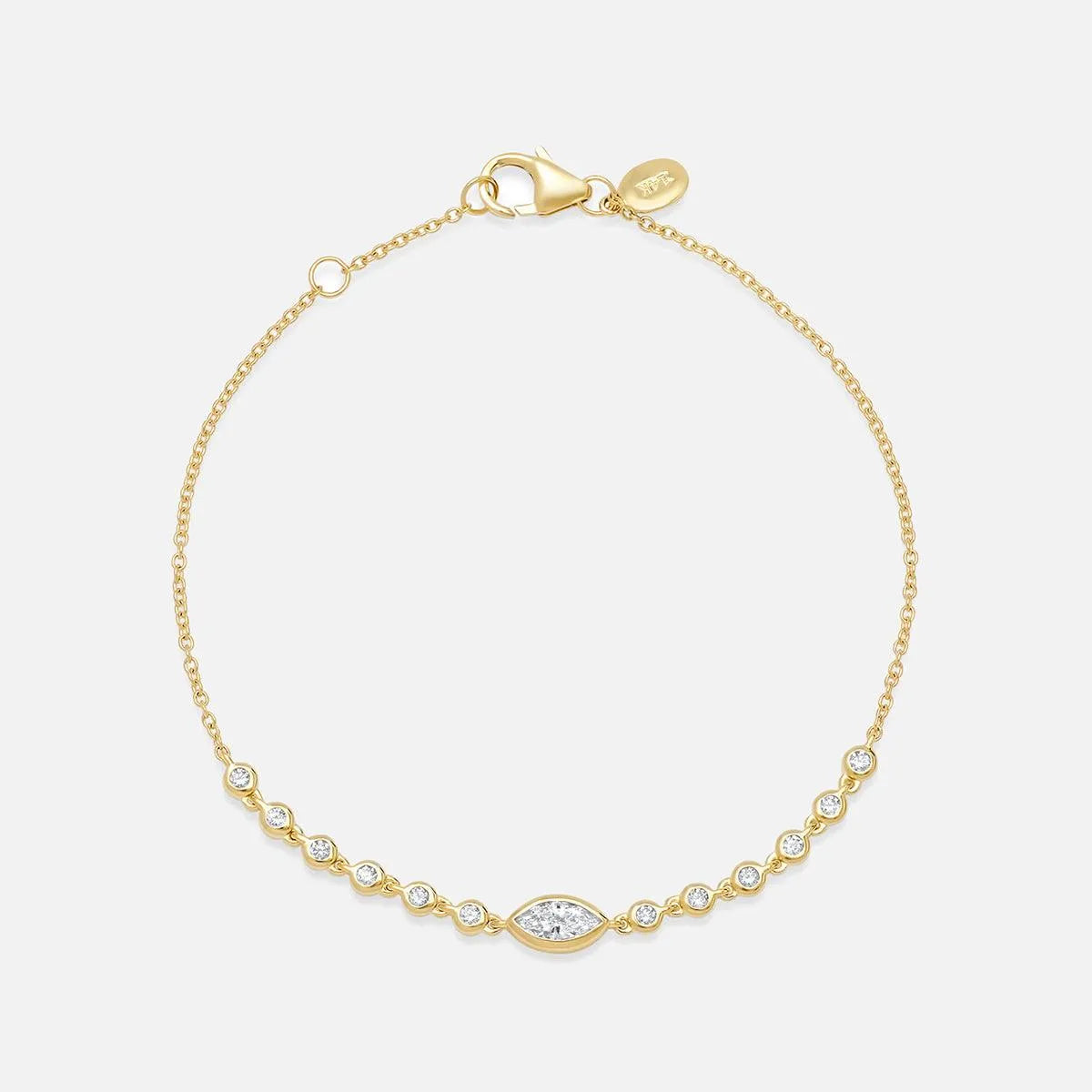 Diamond Marquise and Bezel Set Sun Ray Bracelet