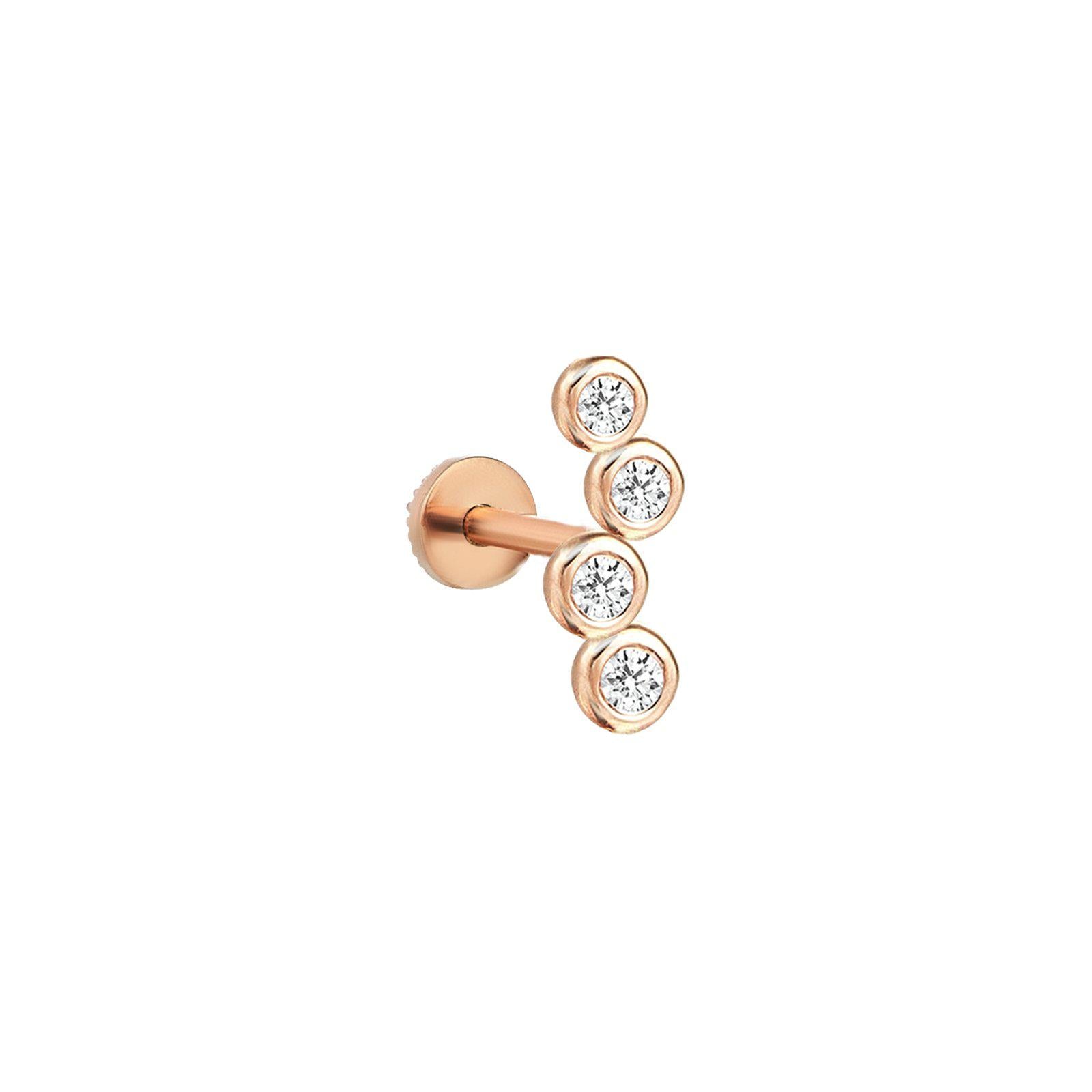 4 Solitaires Bubble Piercing