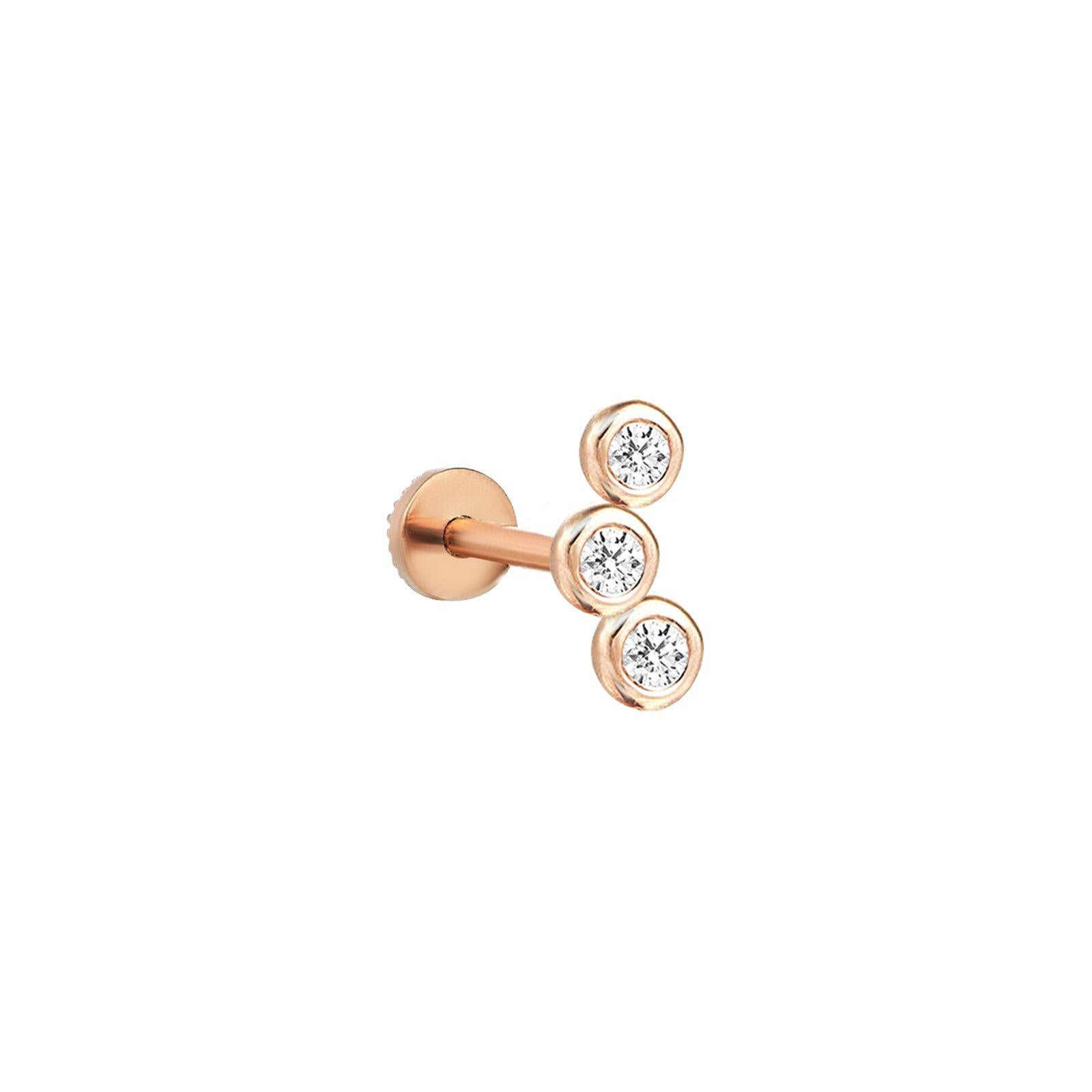 3 Solitaires Bubble Piercing