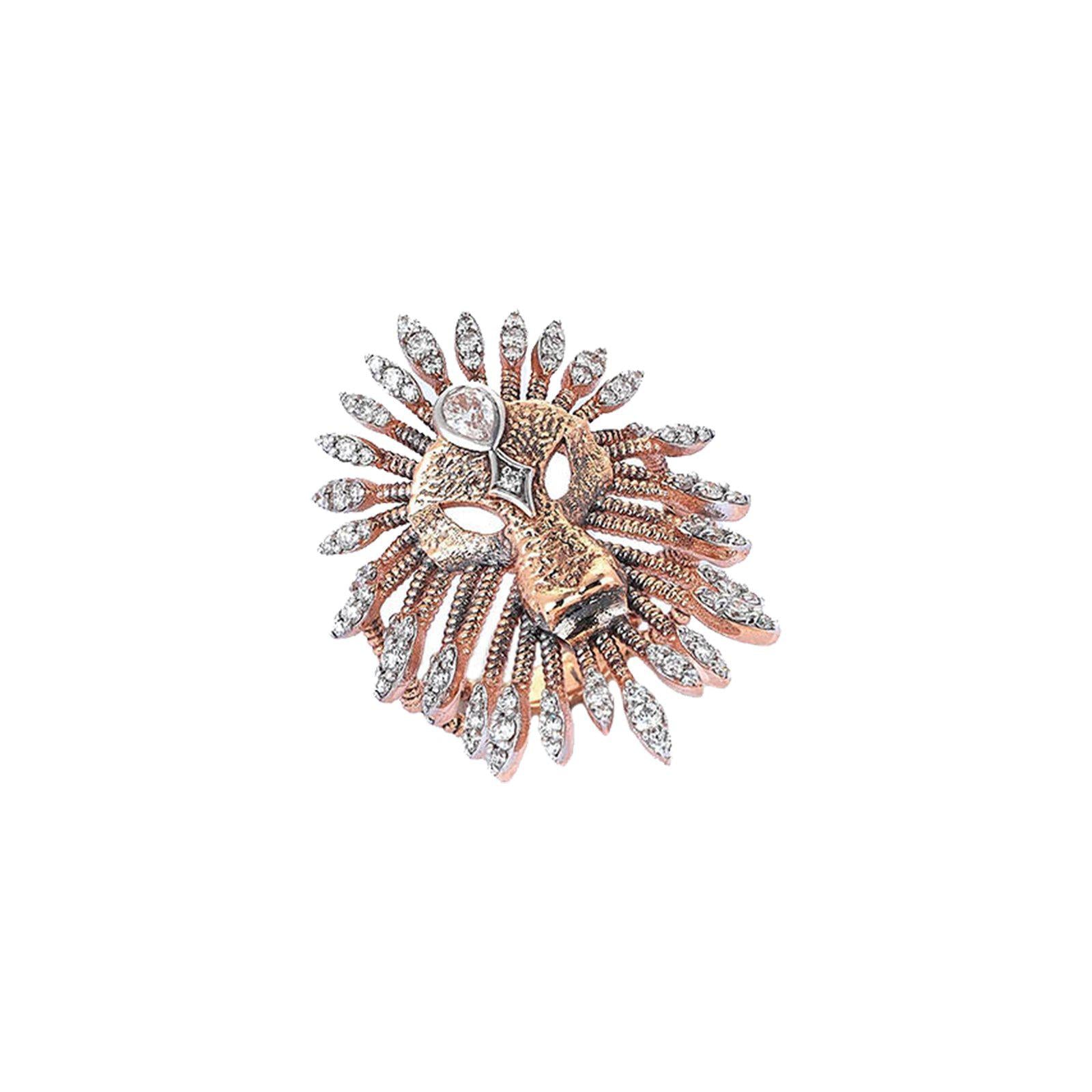 Pave Leo Teardrop Diamond Ring