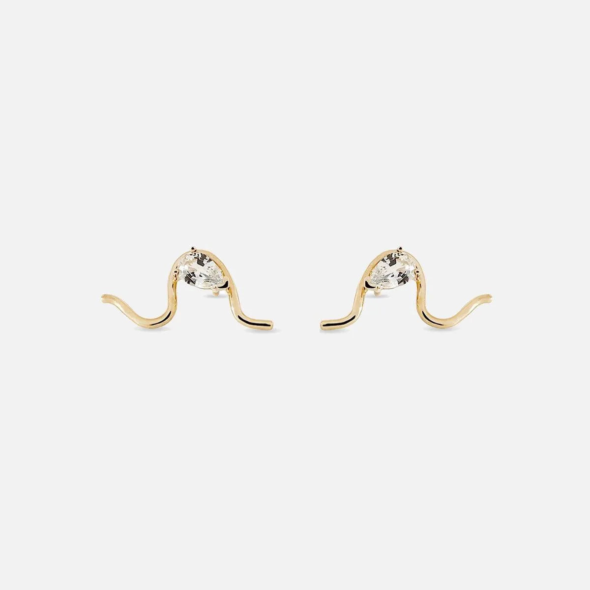 Diamond MuMu Wave Stud Earring