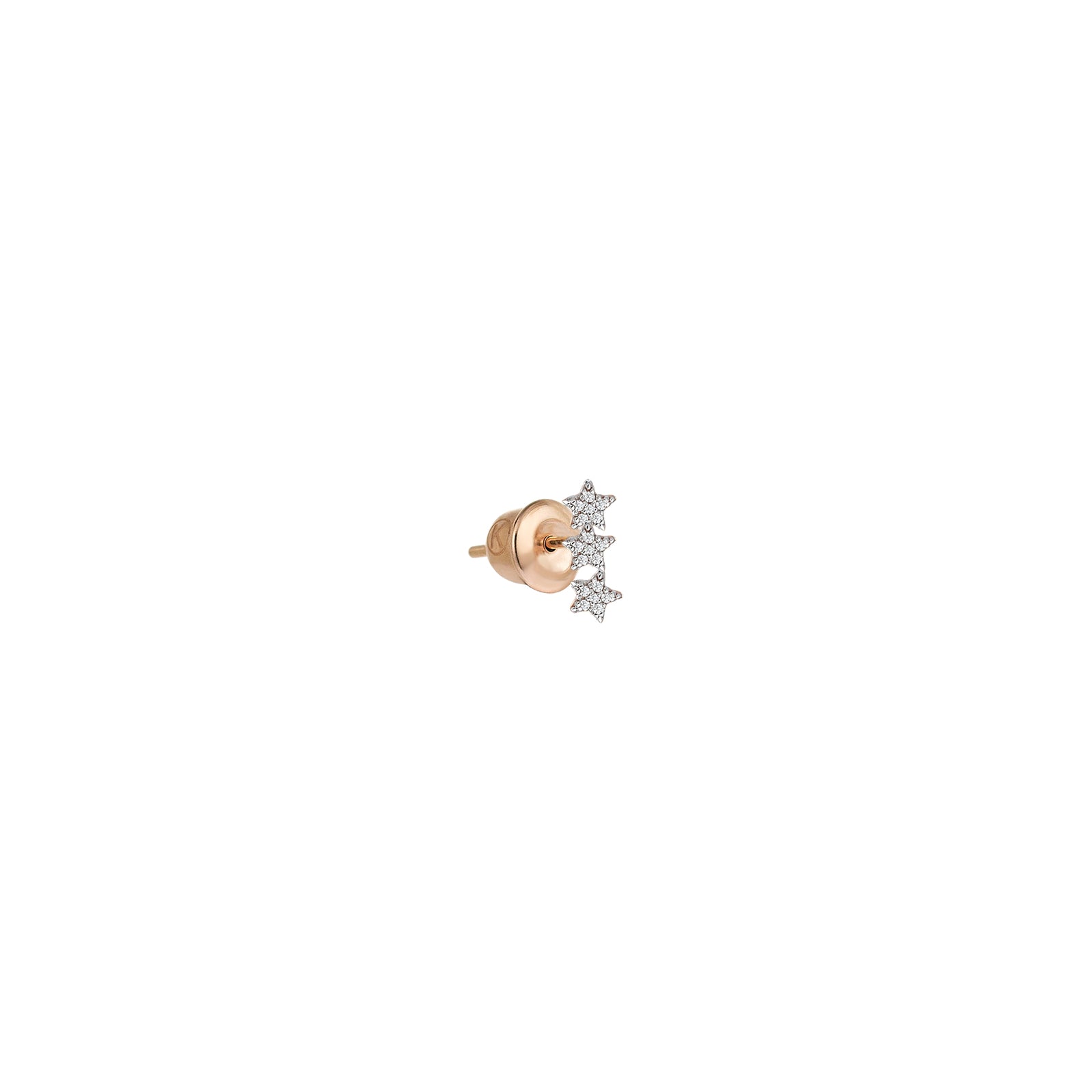 3 Star Pavé Stud Earring