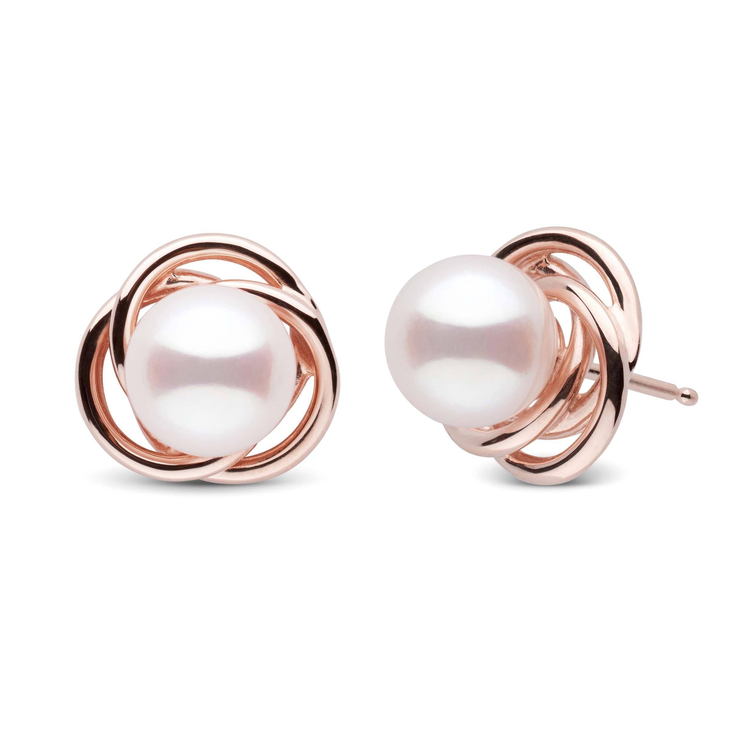 Trilogy Collection 7.0-7.5 mm White Akoya Pearl Earrings
