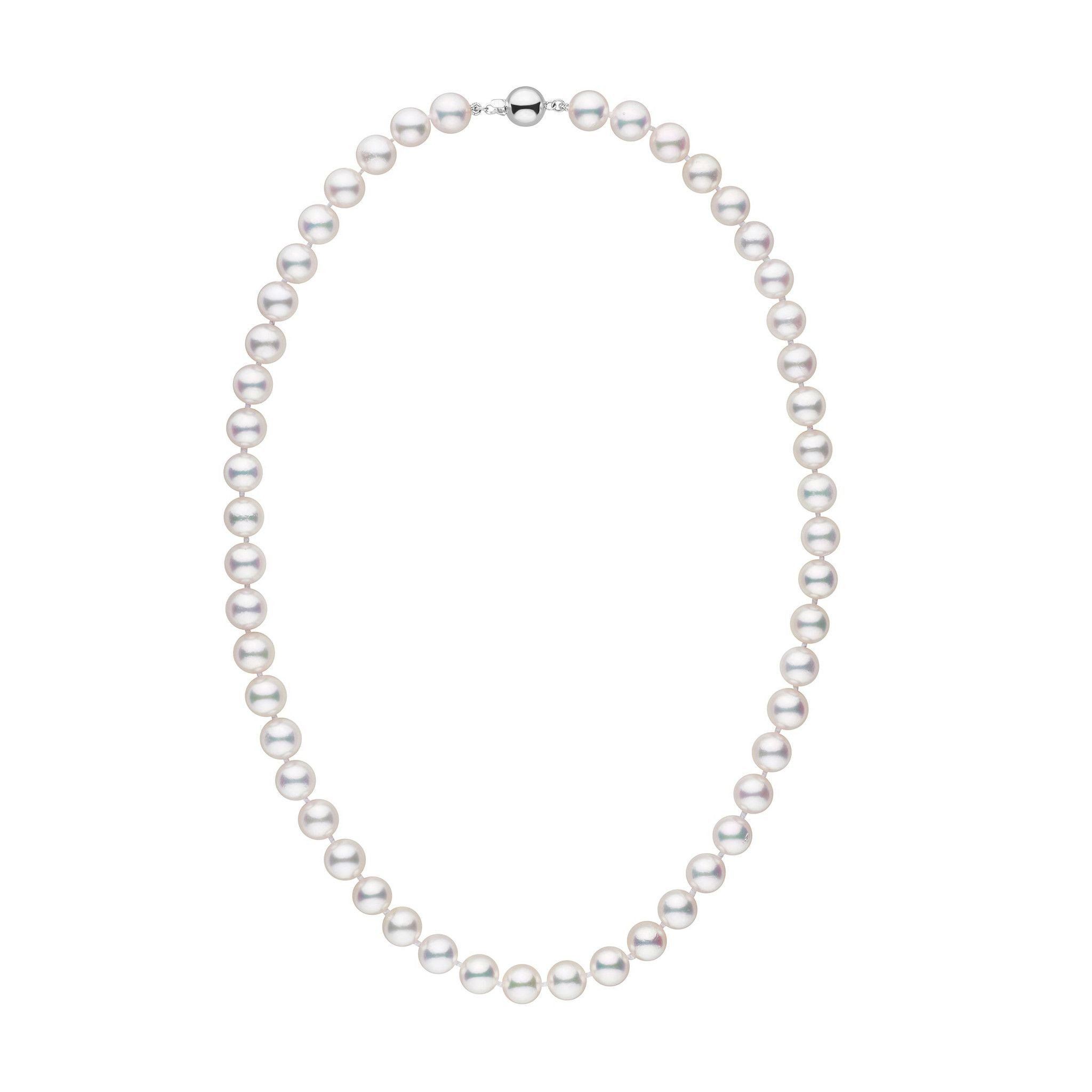 8.0-8.5 mm AAA White Akoya Pearl Necklace