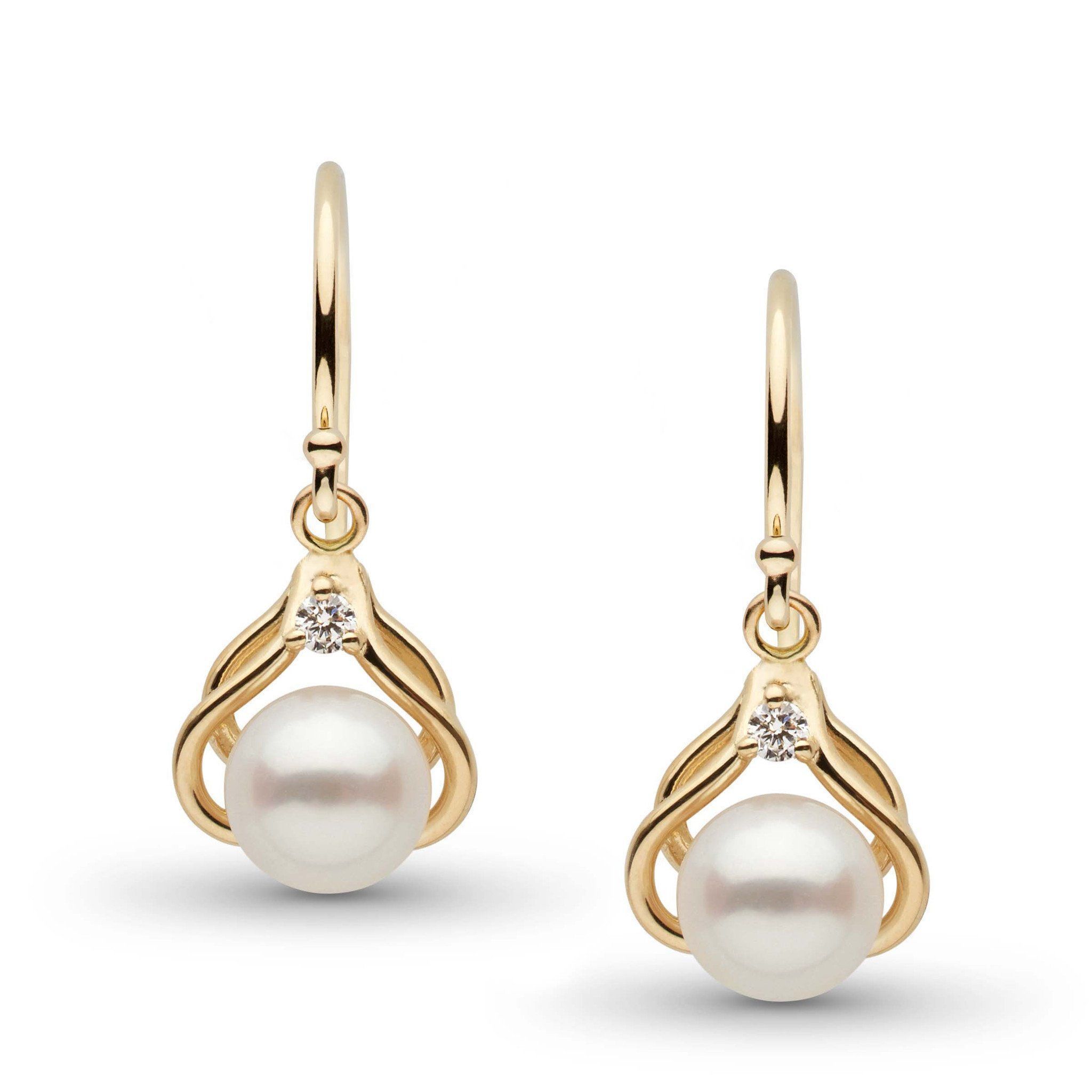 Tiara Collection 6.5-7.0 mm Akoya Pearl and Diamond Earrings