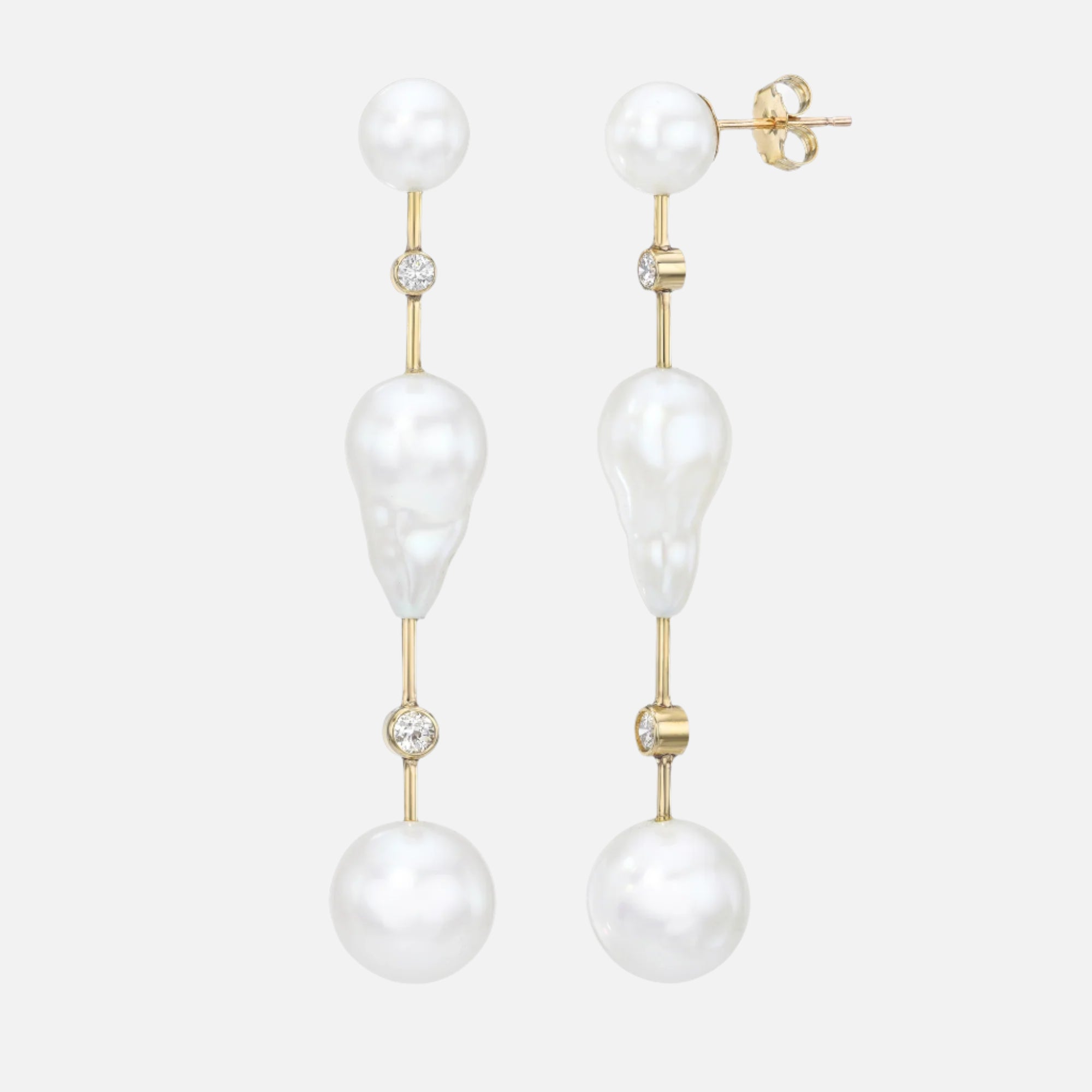 Diamond Round Cloudbar Earrings