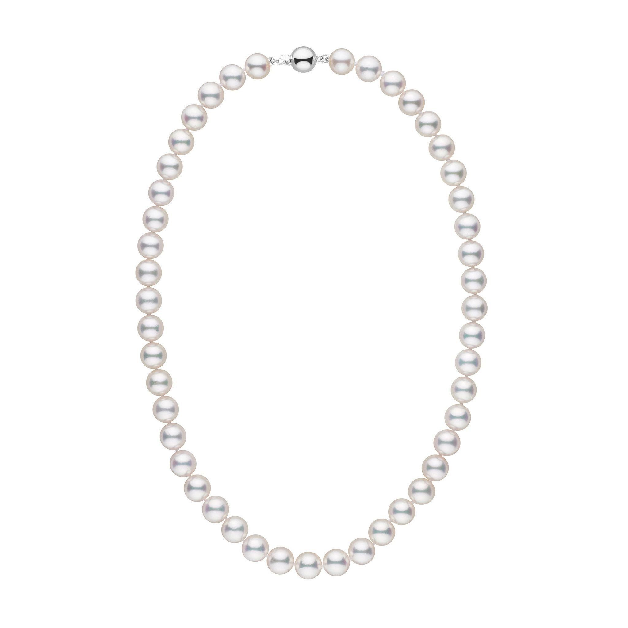 9.0-9.5 mm AAA White Akoya Pearl Necklace