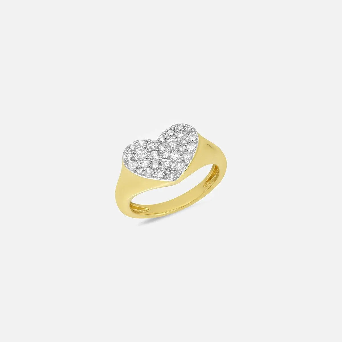 Diamond Smushed Heart Pinky Ring