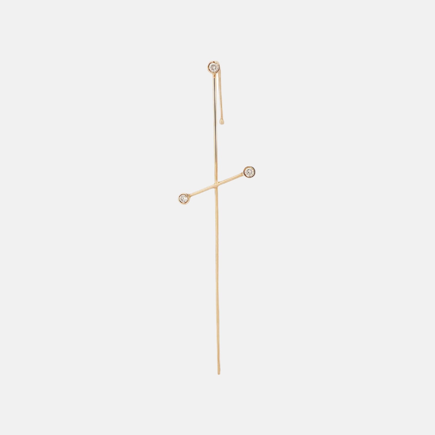 Diamond Three Pointer Needle Earring