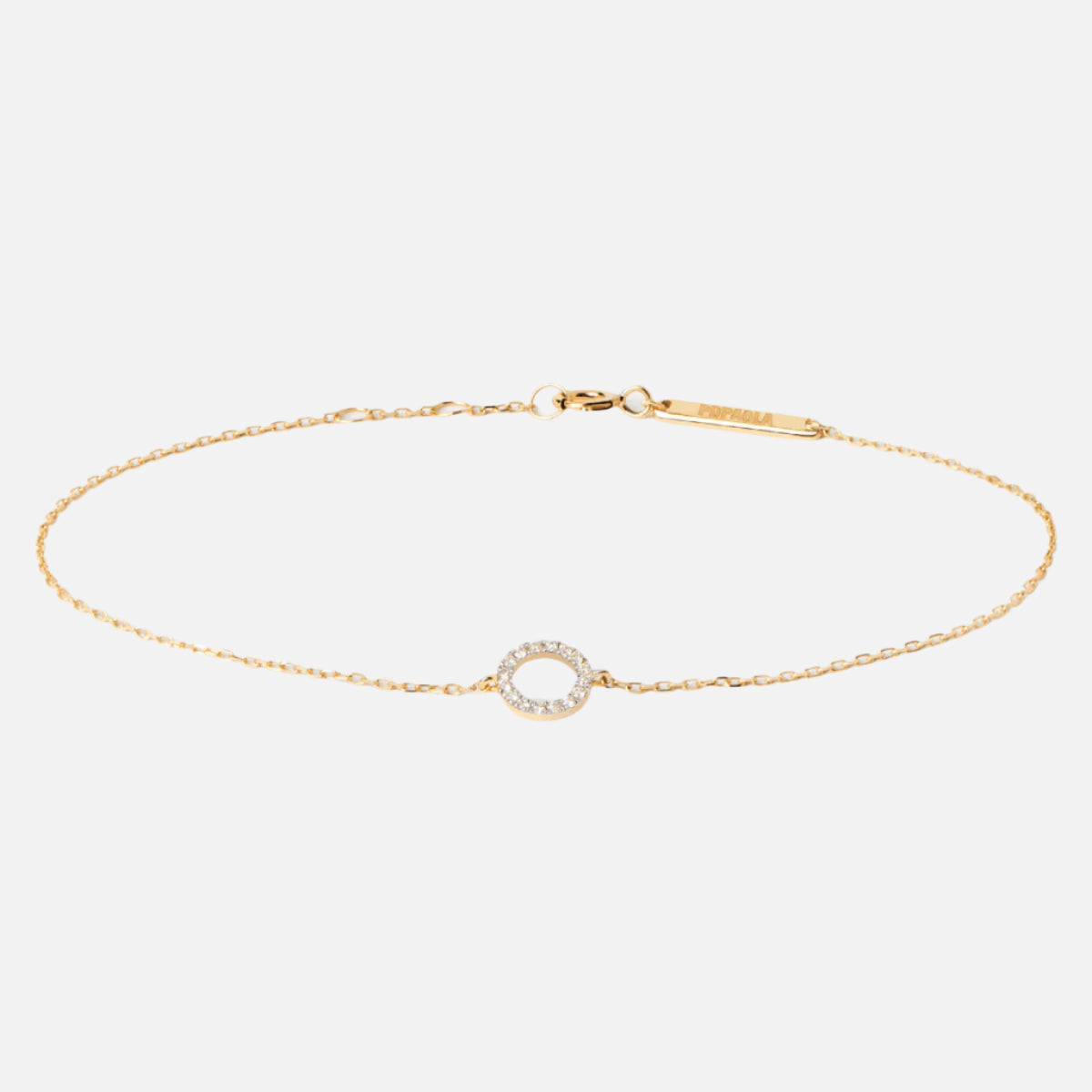 Diamonds and Gold Circle Bracelet