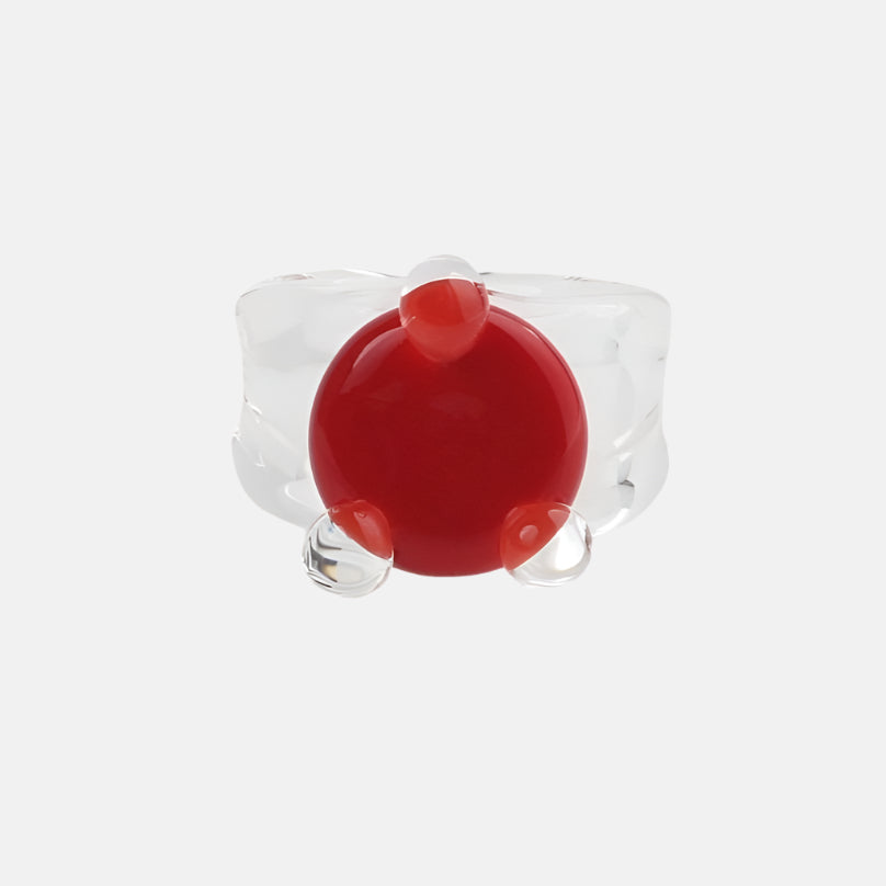 Disc Prong Set Ring, Cherry